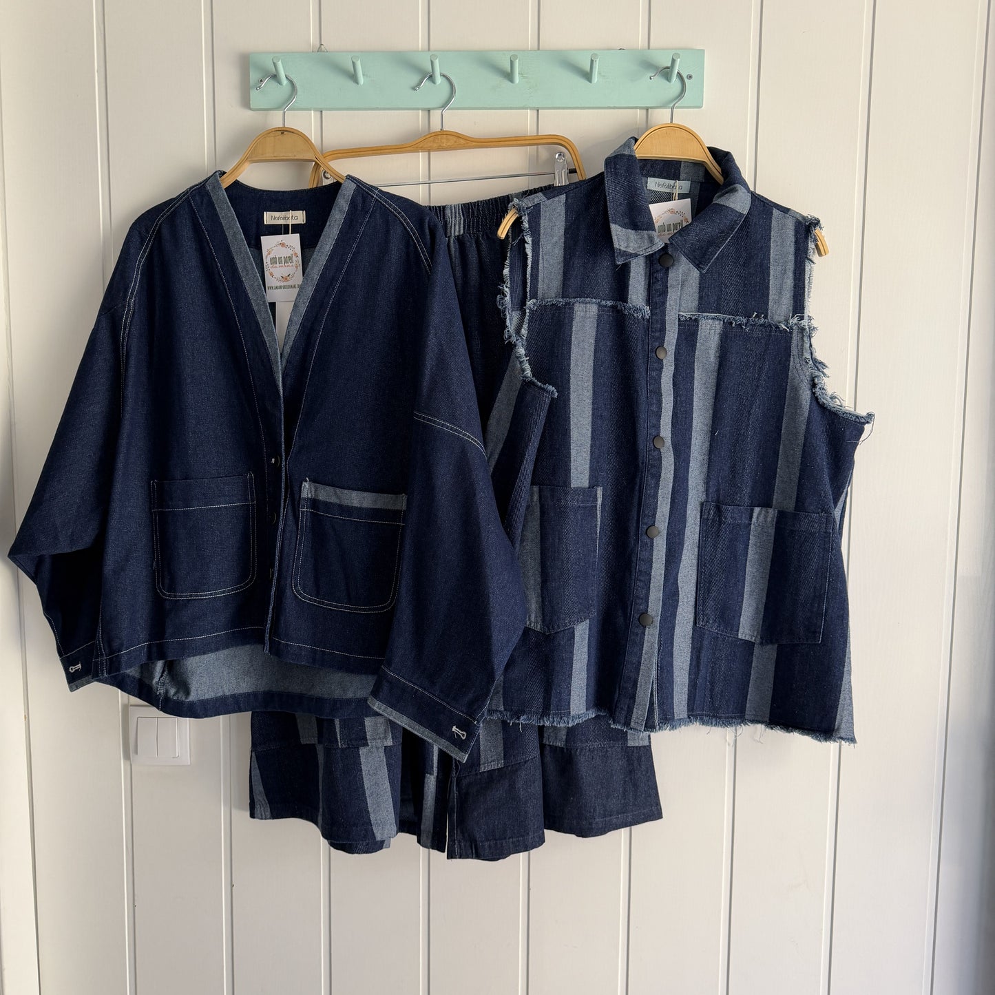 Conjunto Stripes jeans azul