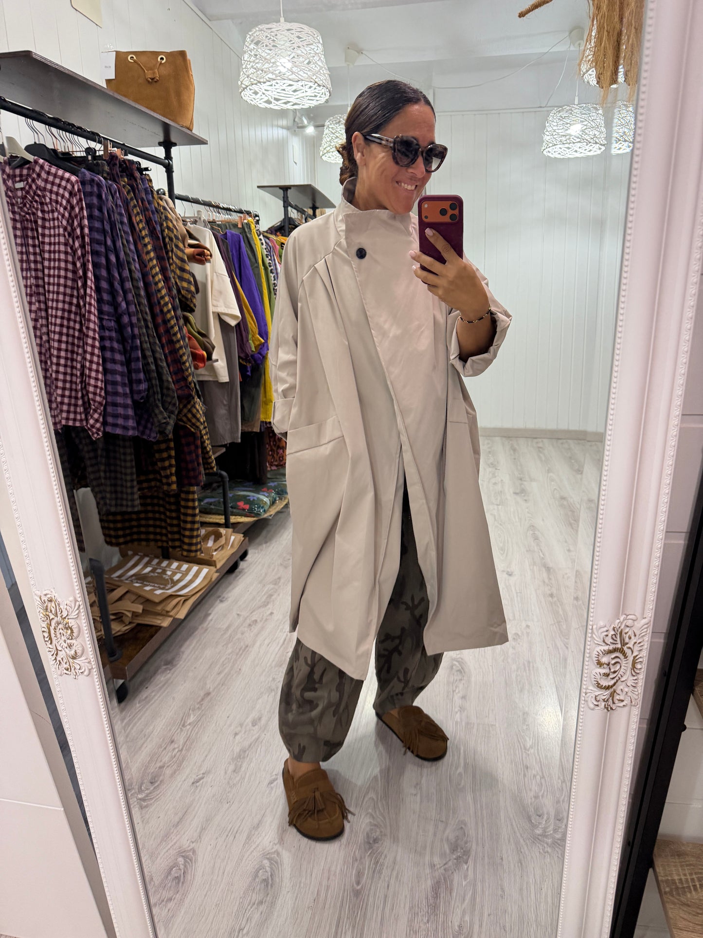 Gabardina Kokoro oversize beige