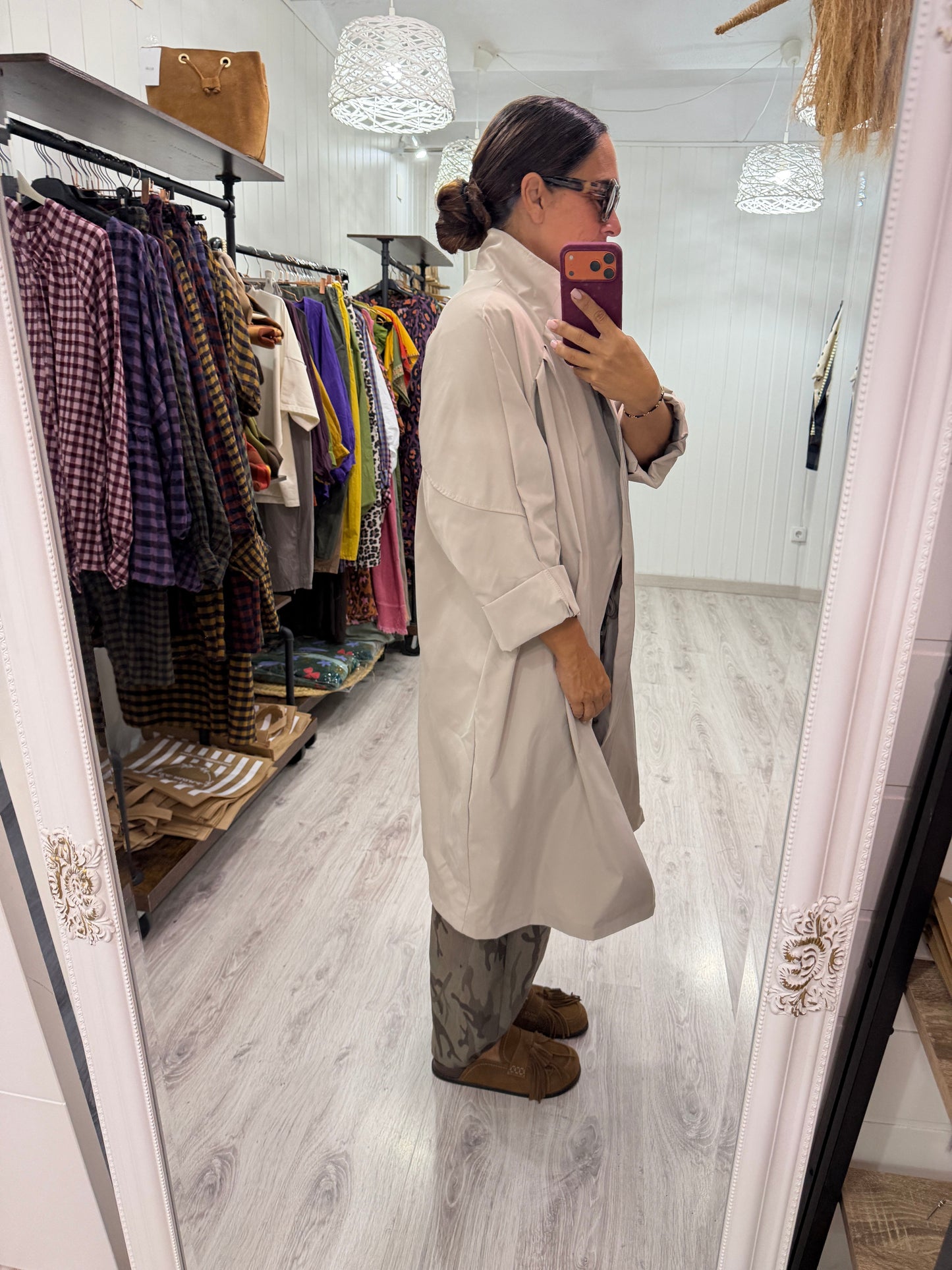 Gabardina Kokoro oversize beige