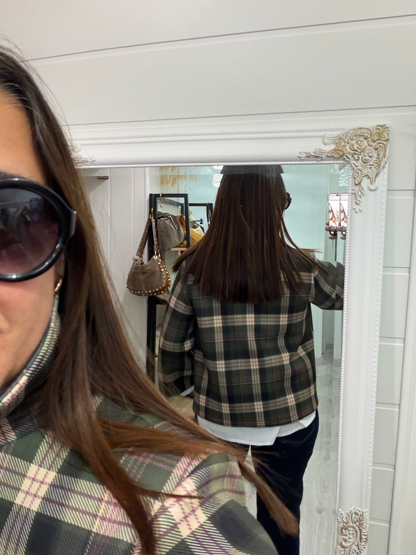 Chaqueta neopreno cuadros kaki