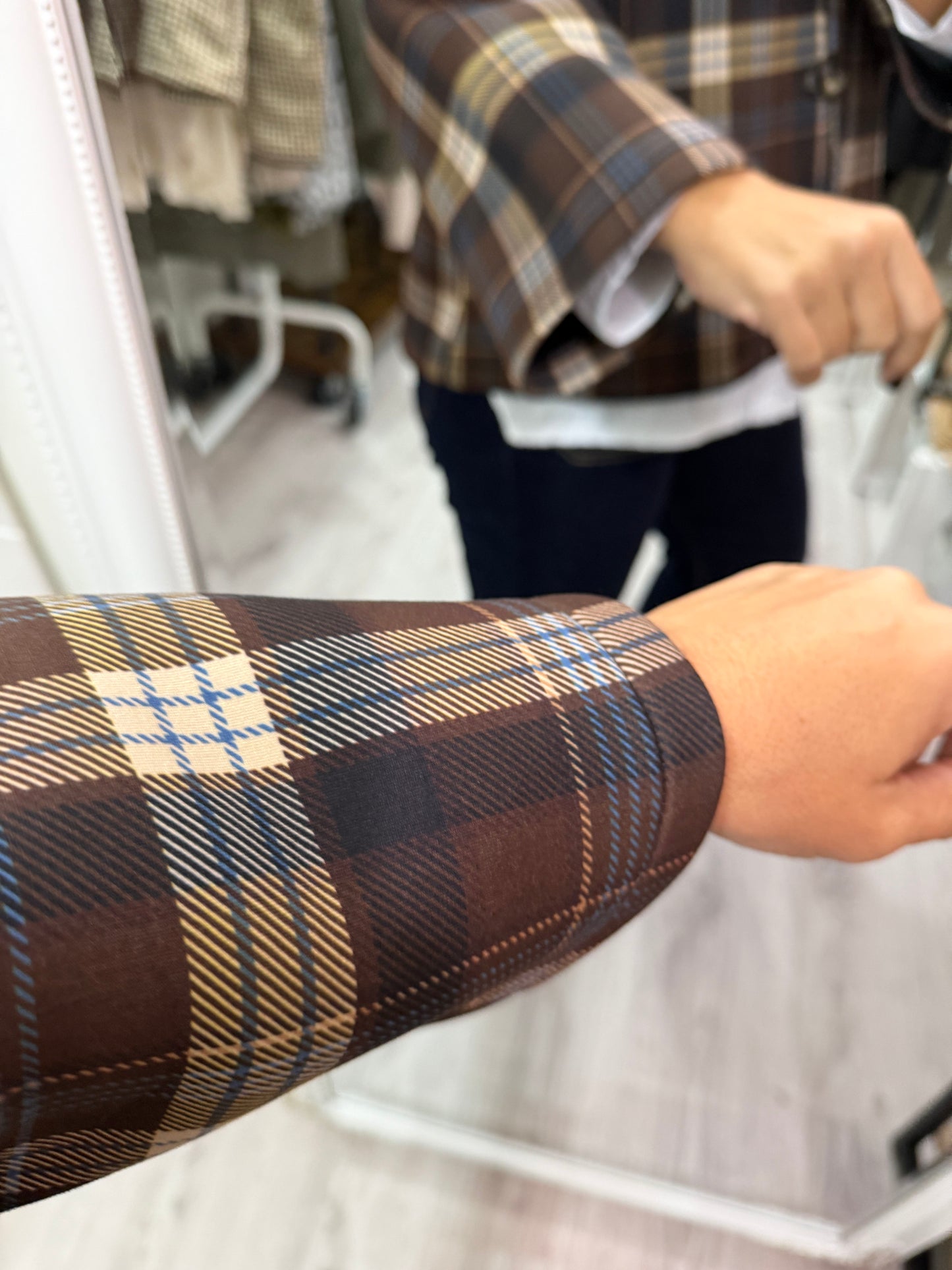 Chaqueta neopreno cuadros chocolate