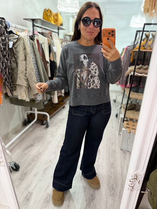 Sudadera Dog Dálmata gris