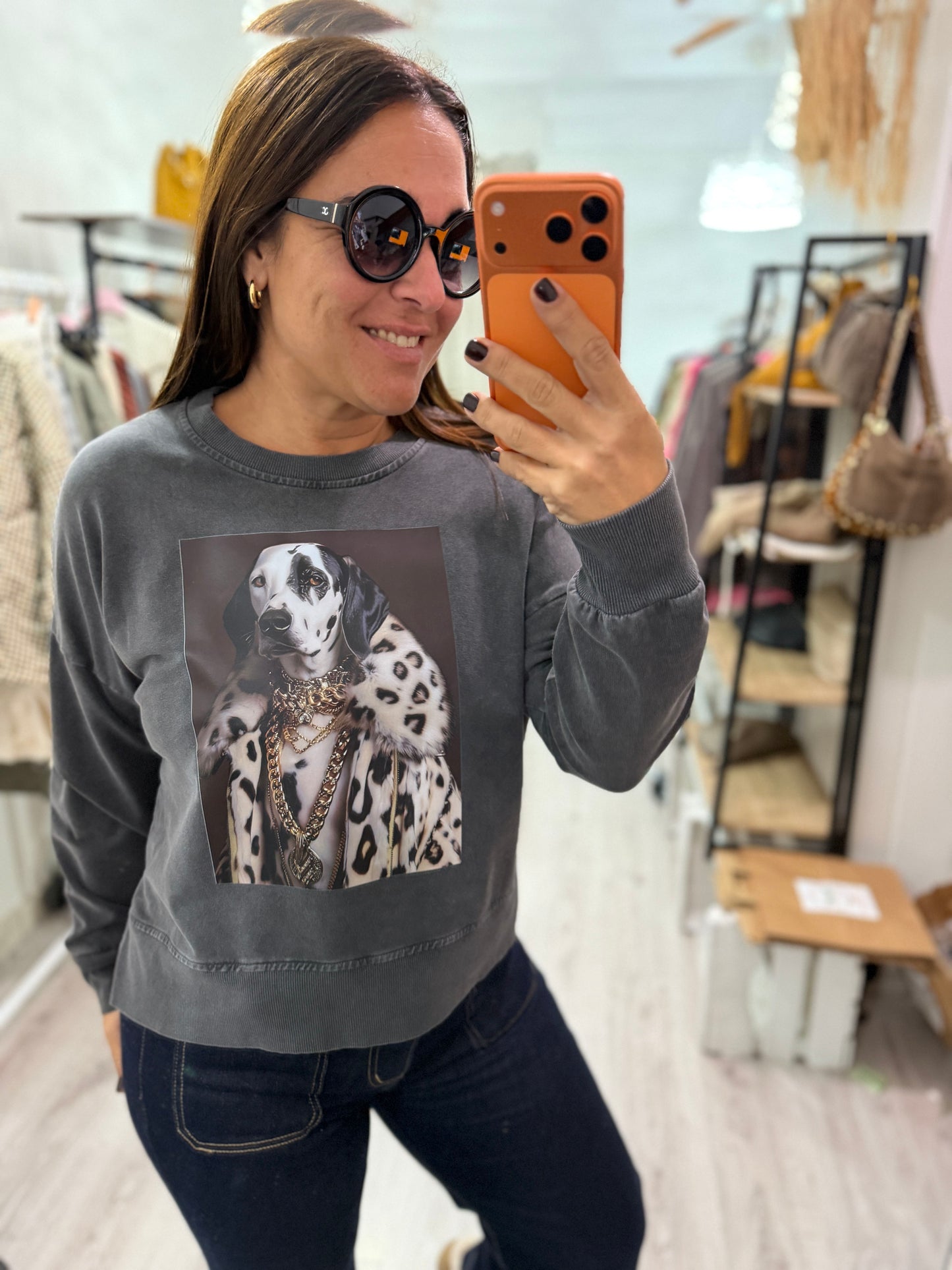 Sudadera Dog Dálmata gris