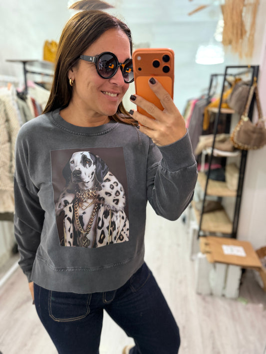 Sudadera Dog Dálmata gris