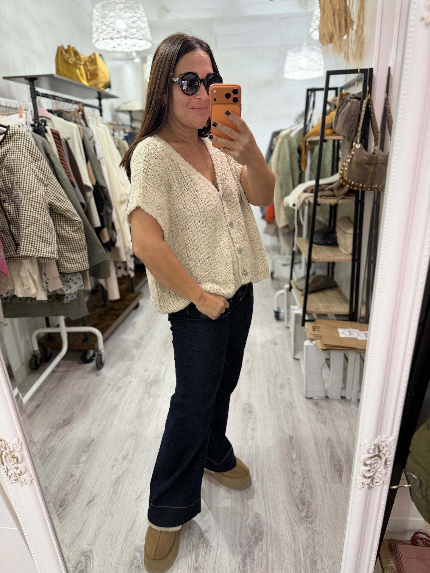 Chaleco borreguito camel