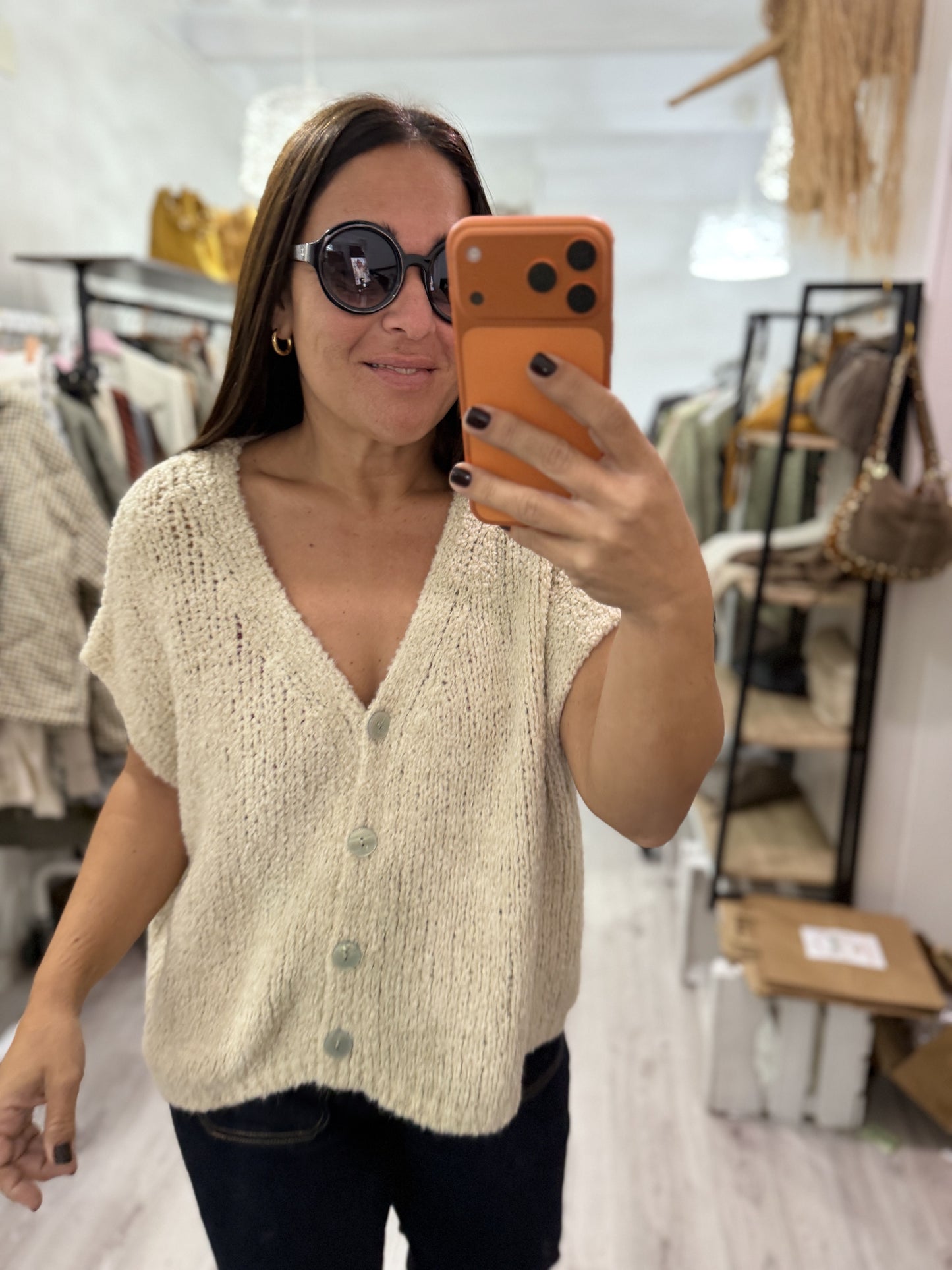 Chaleco borreguito camel