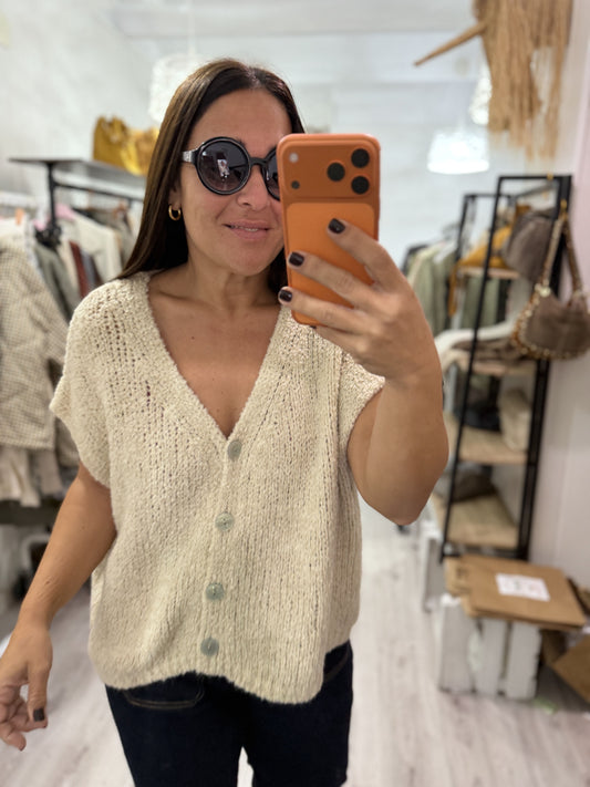 Chaleco borreguito camel