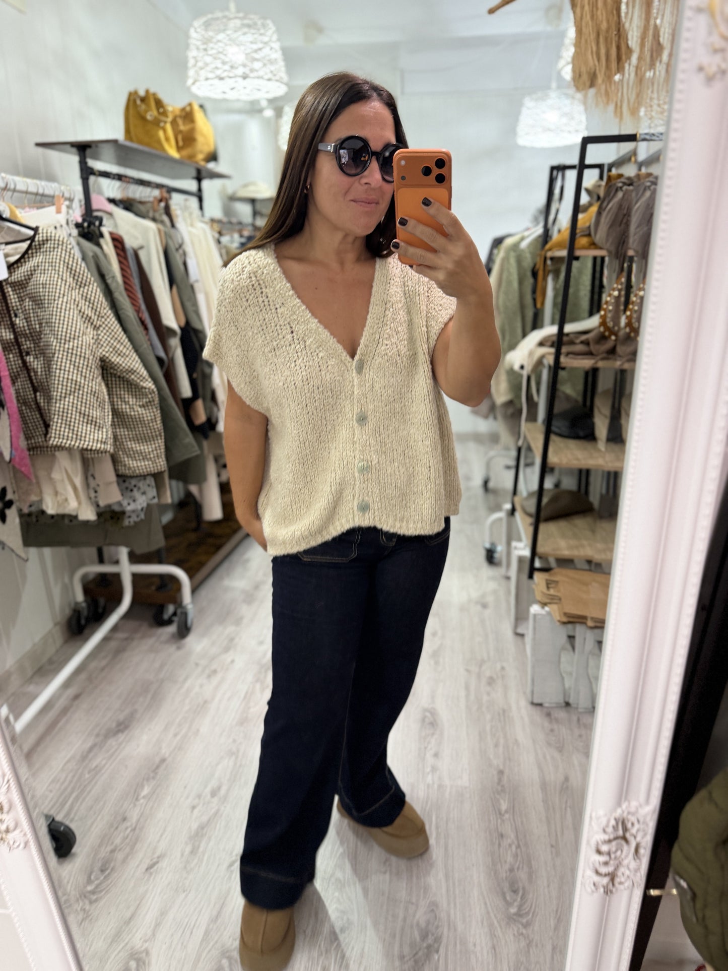 Chaleco borreguito camel