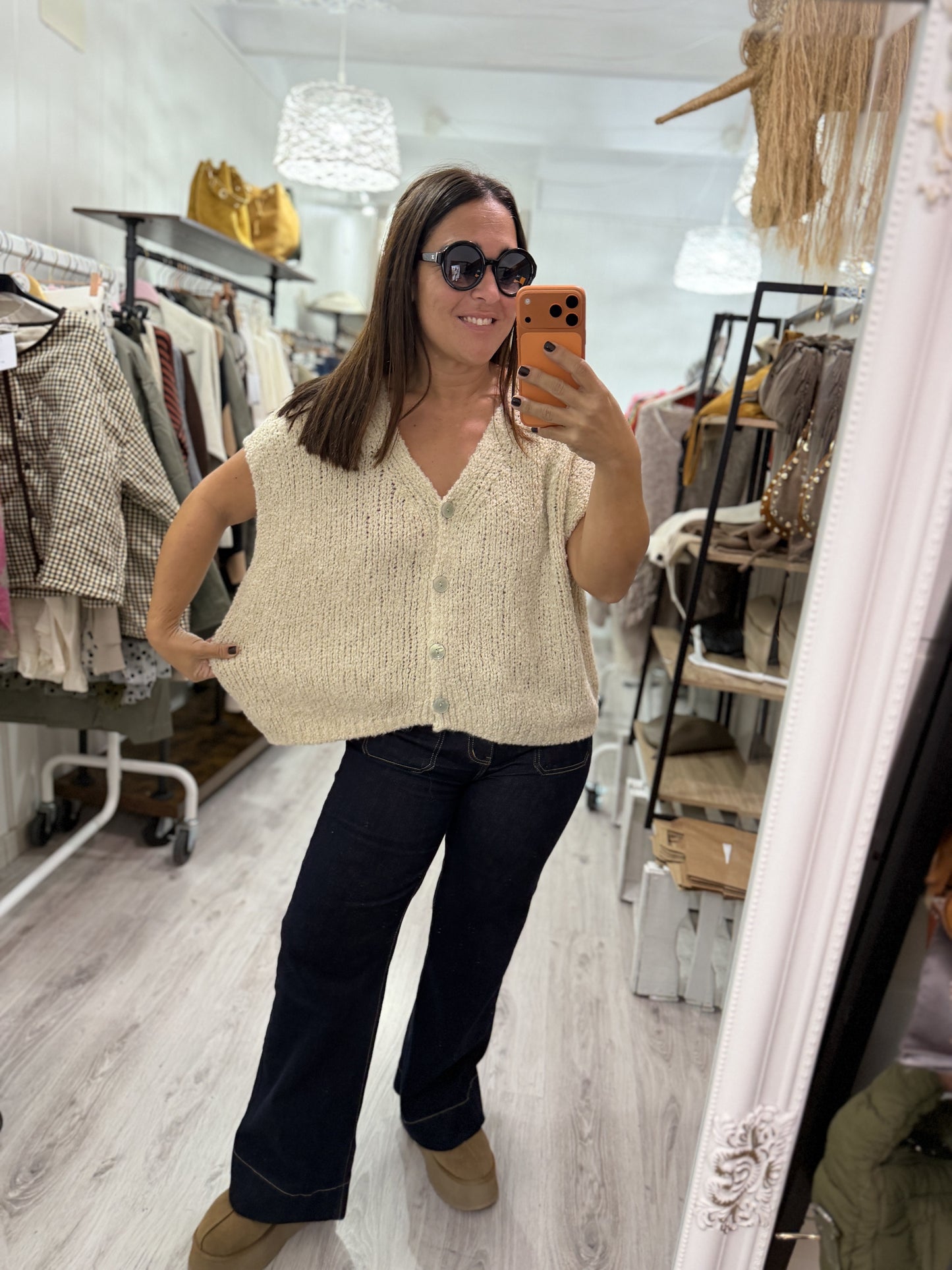 Chaleco borreguito beige