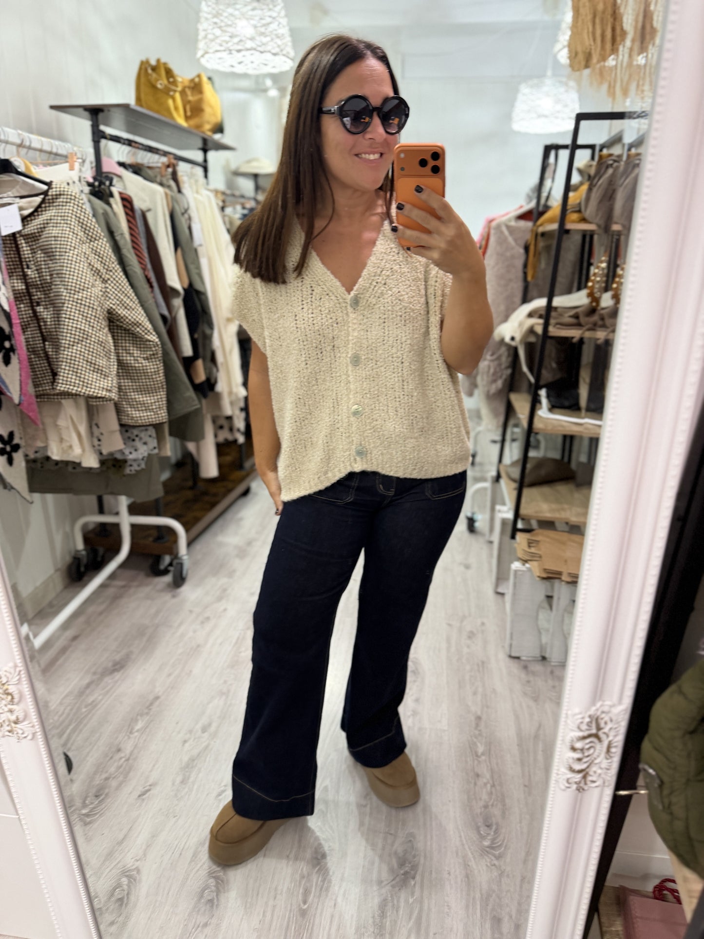 Chaleco borreguito beige