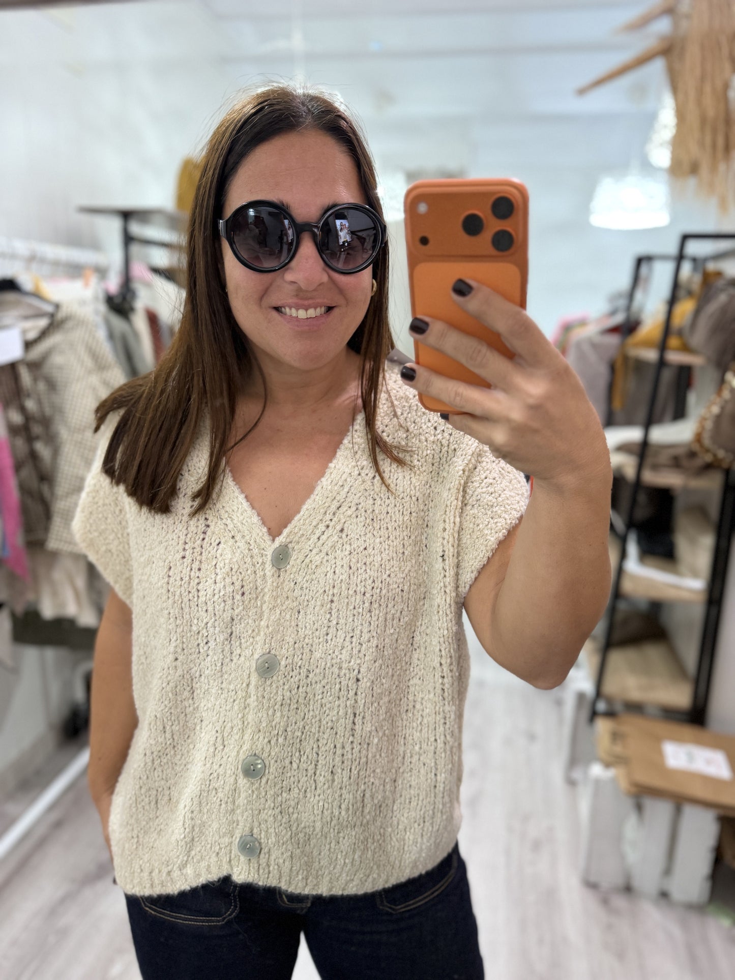 Chaleco borreguito beige