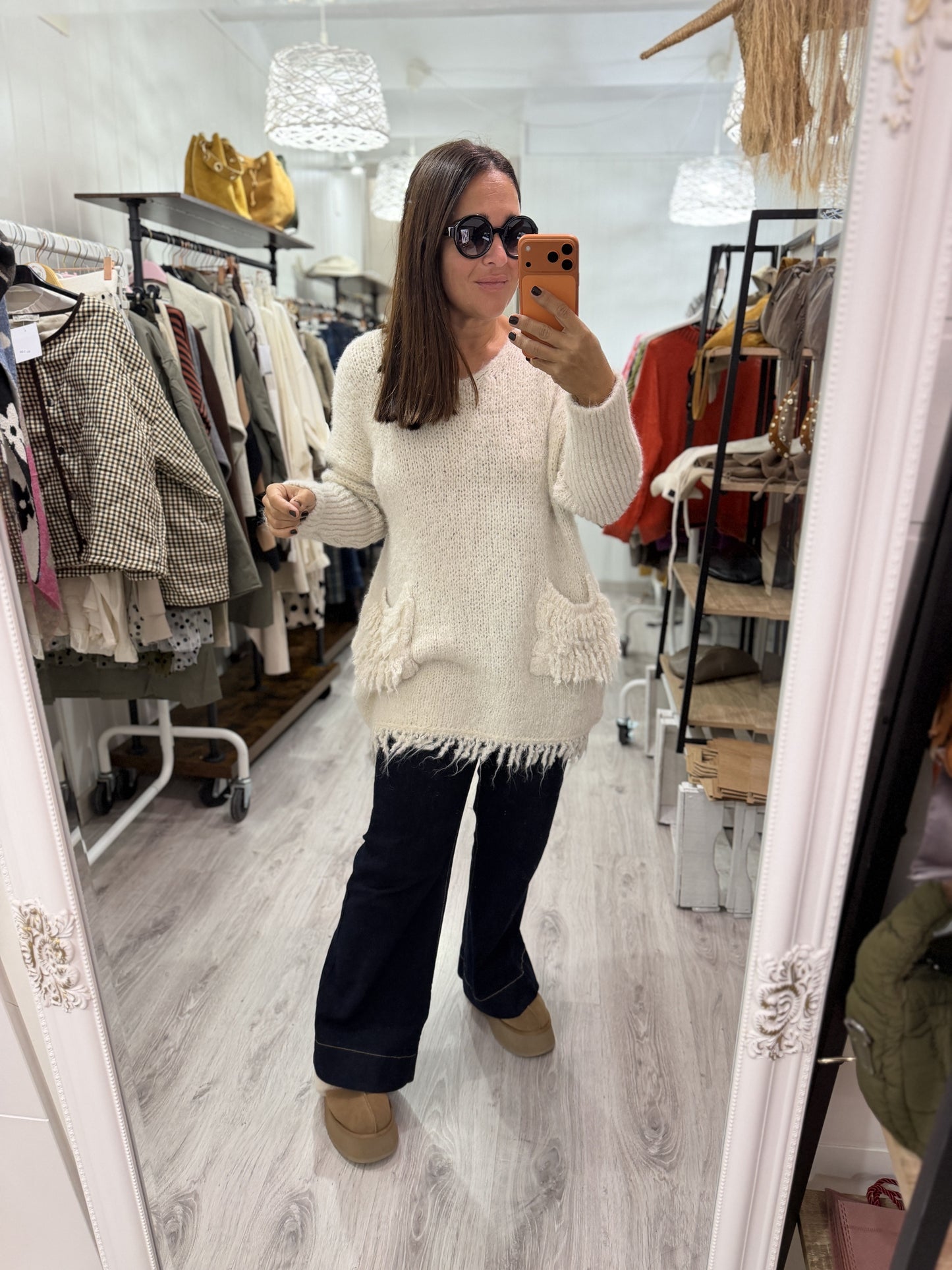 Jersei Pockets oversize beige