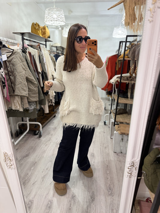 Jersei Pockets oversize beige