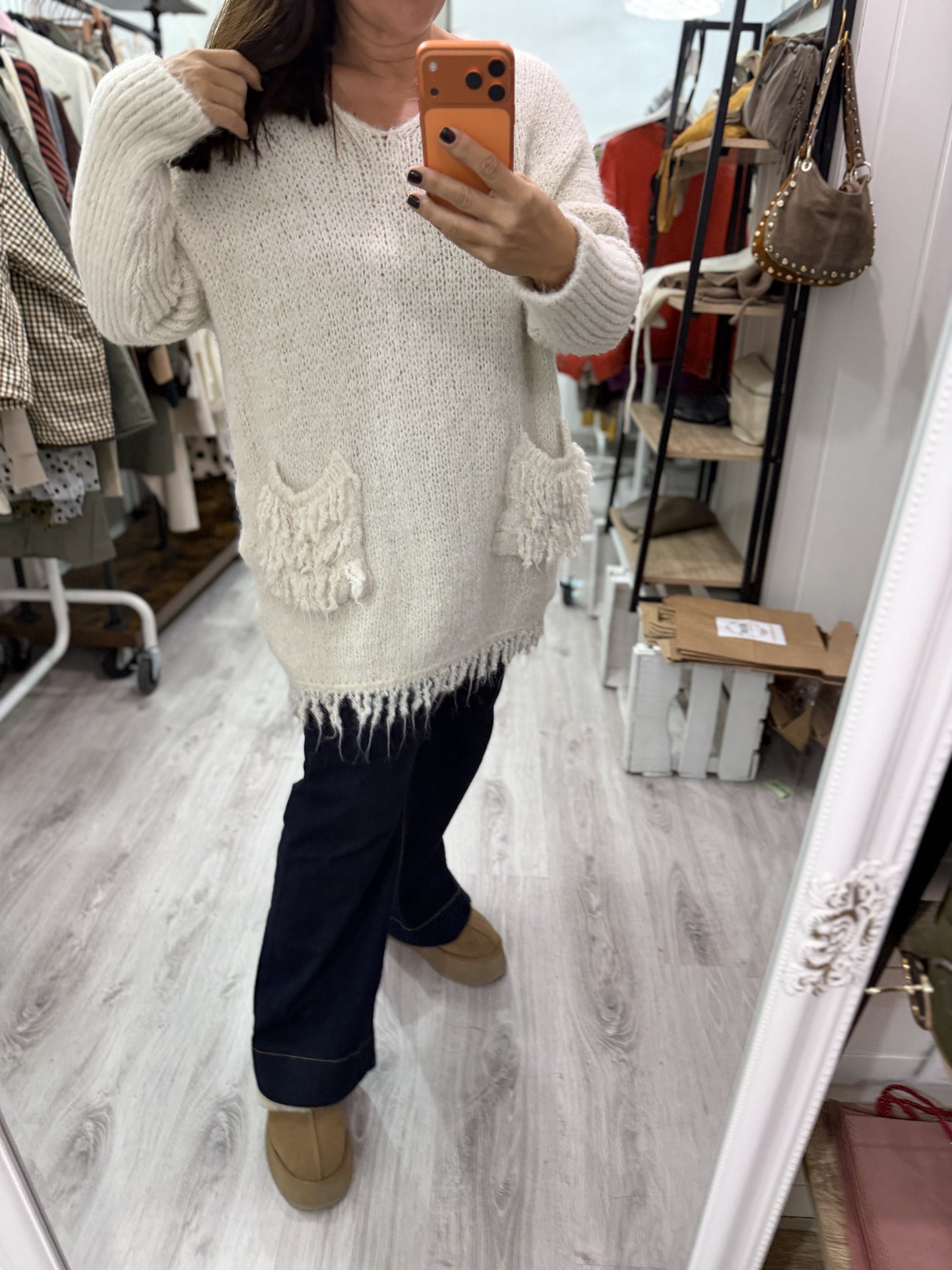 Jersei Pockets oversize beige