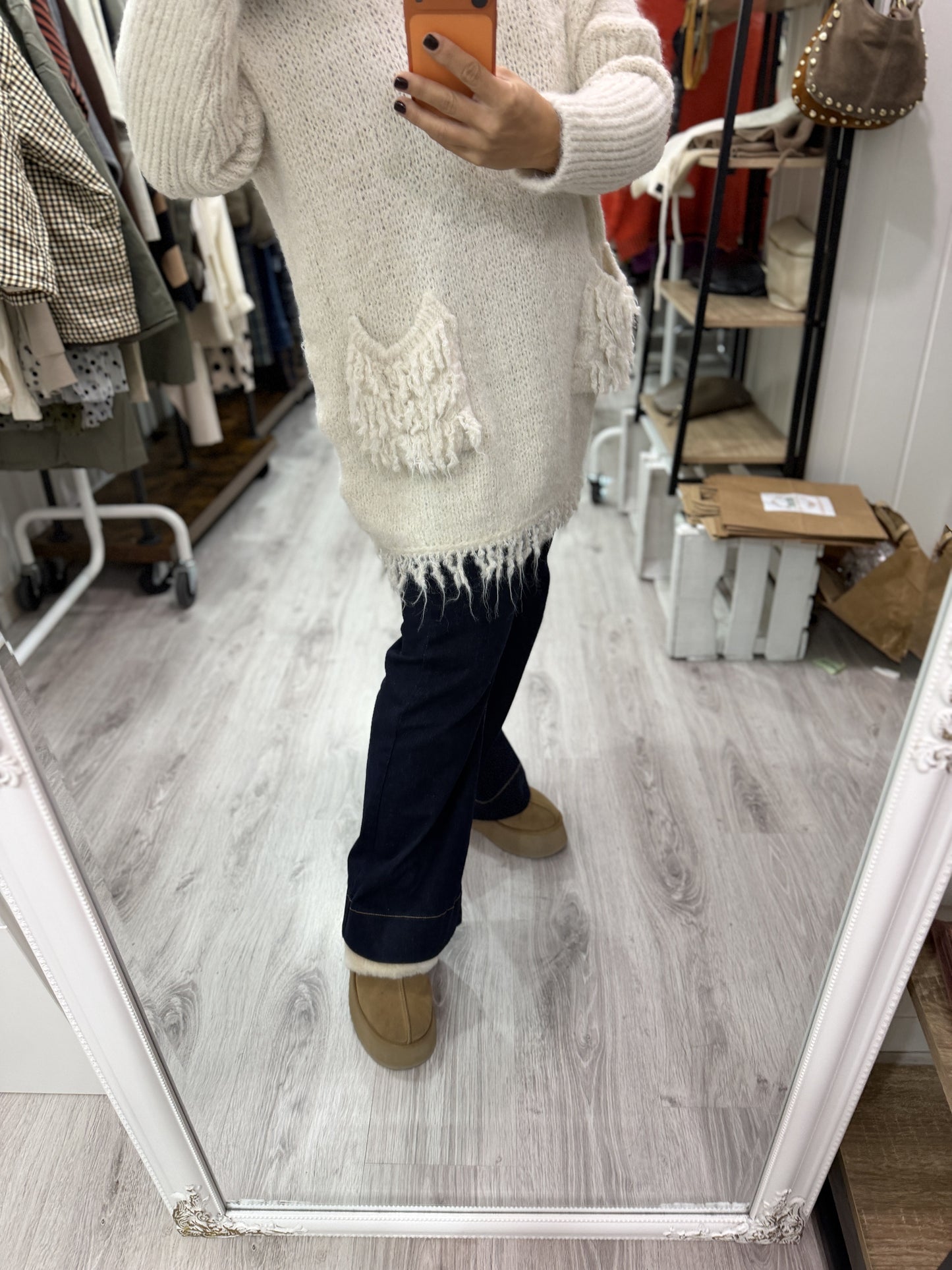 Jersei Pockets oversize beige