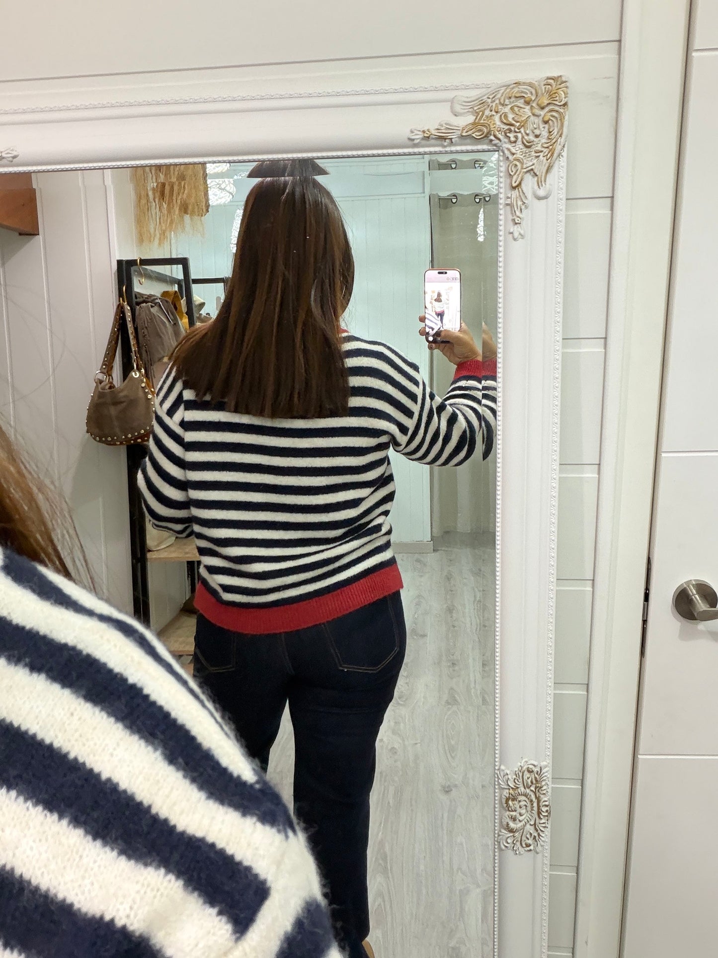 Jersei Candela marino, marfil y granate