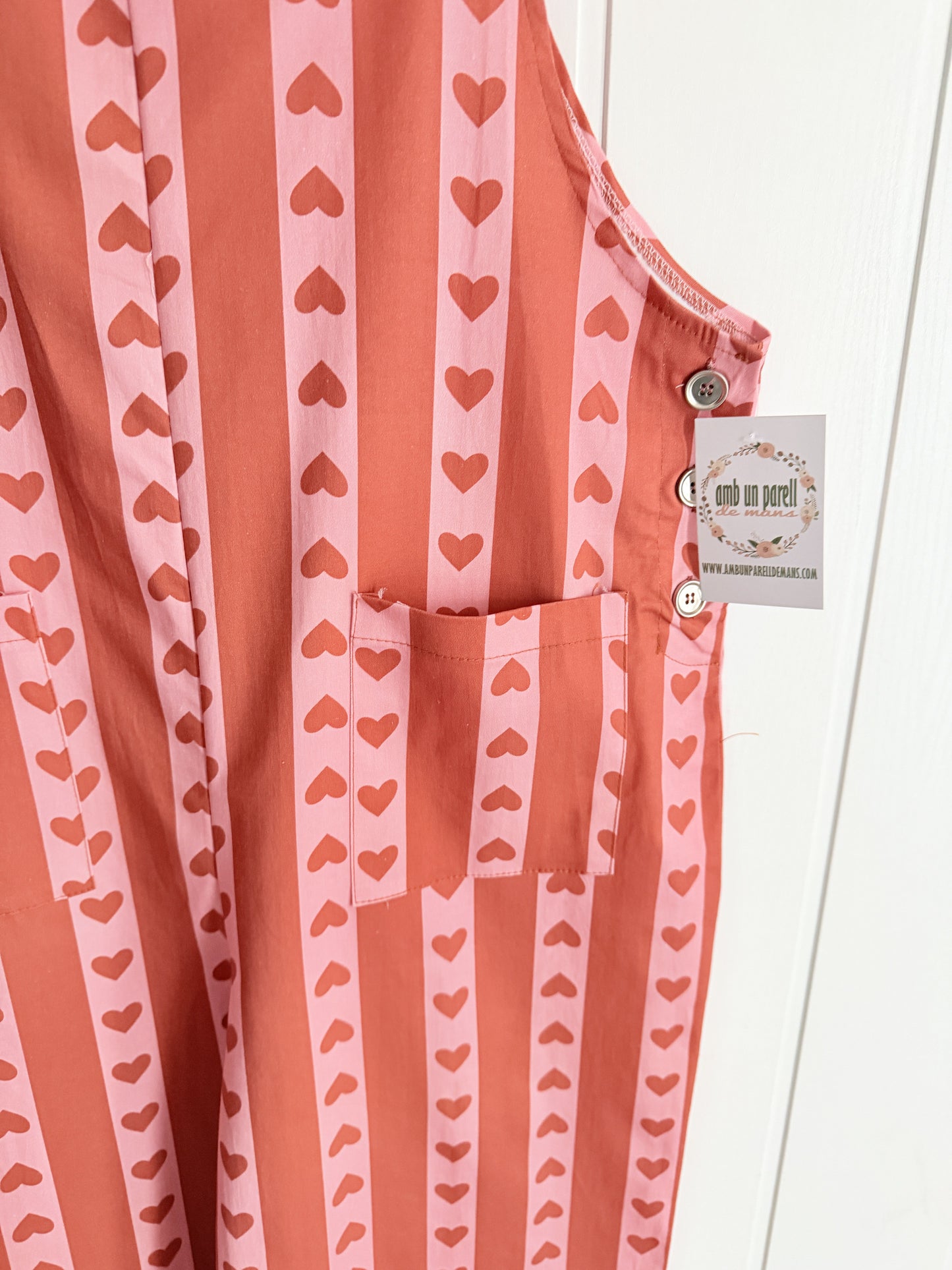 Peto Cuore naranja y rosa