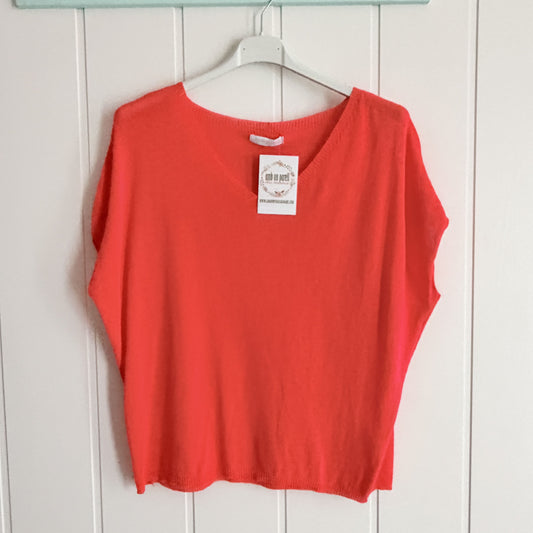Jersei Basic algodón coral fluor