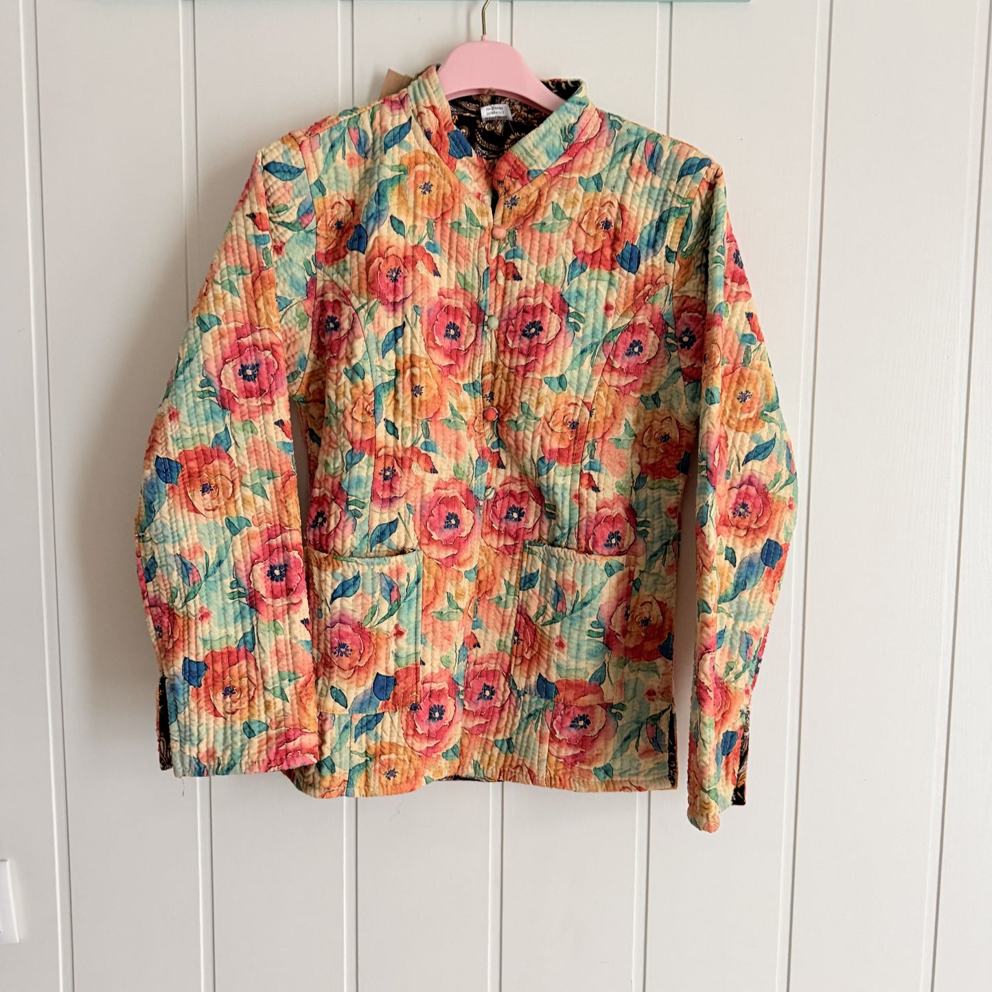Chaqueta India reversible amapolas