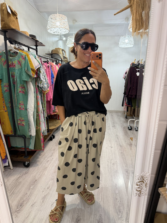 Sudadera Ciao Bella manga corta negro