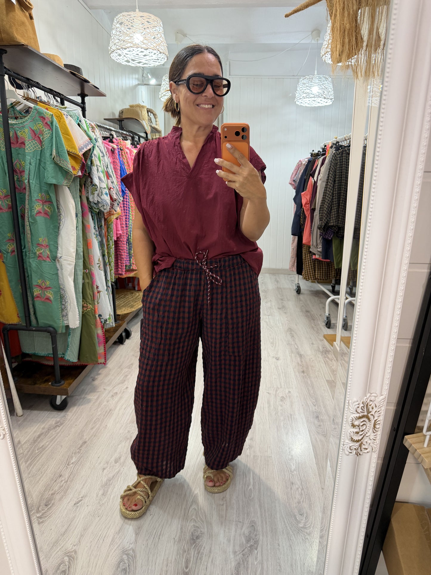 Blusa Amaia oversize burdeos