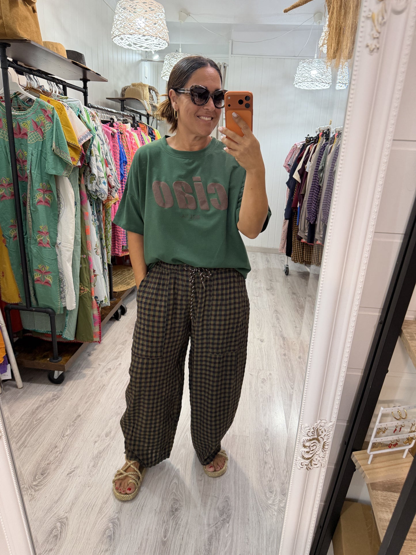 Sudadera Ciao Bella manga corta verde
