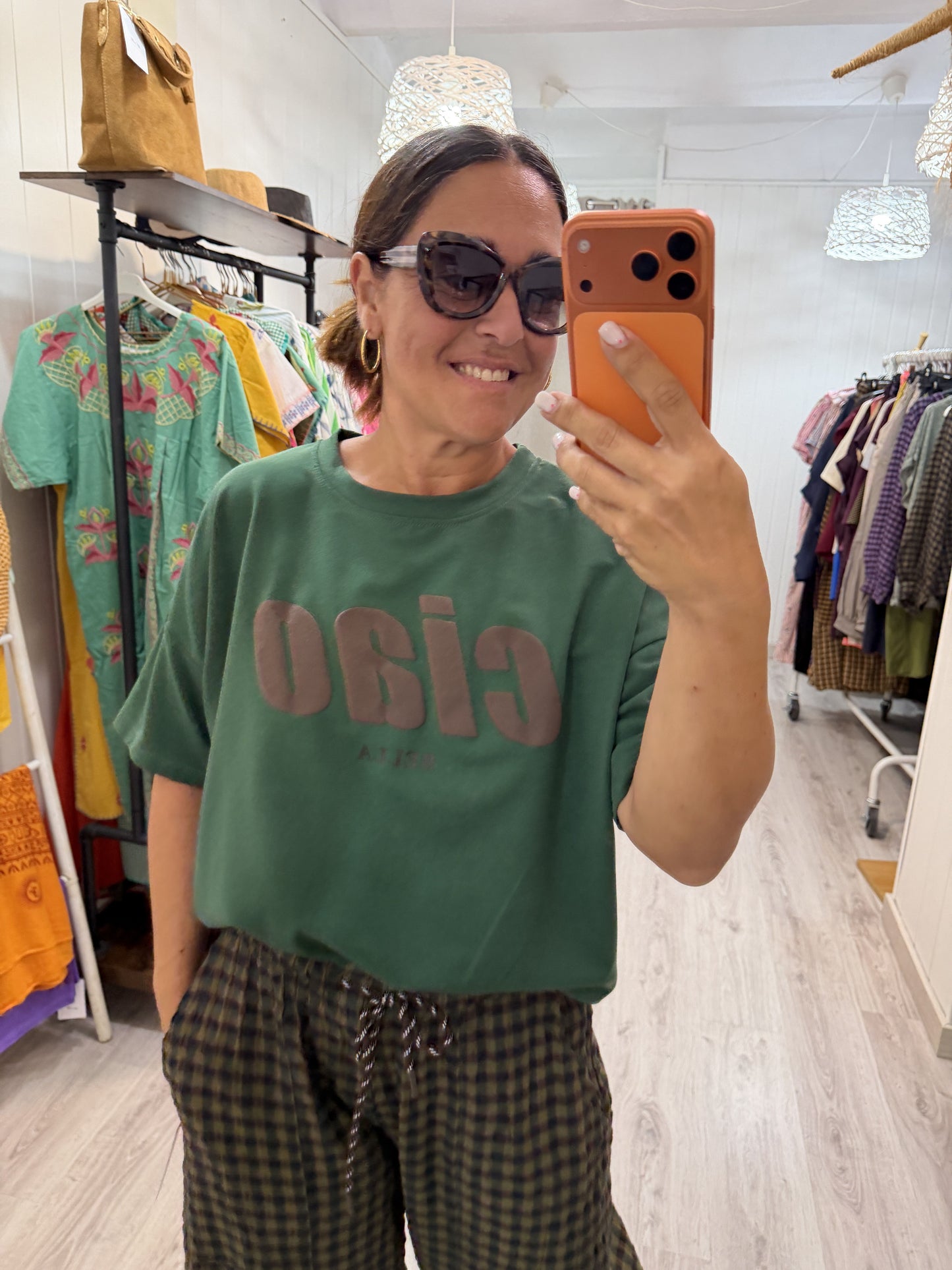 Sudadera Ciao Bella manga corta verde