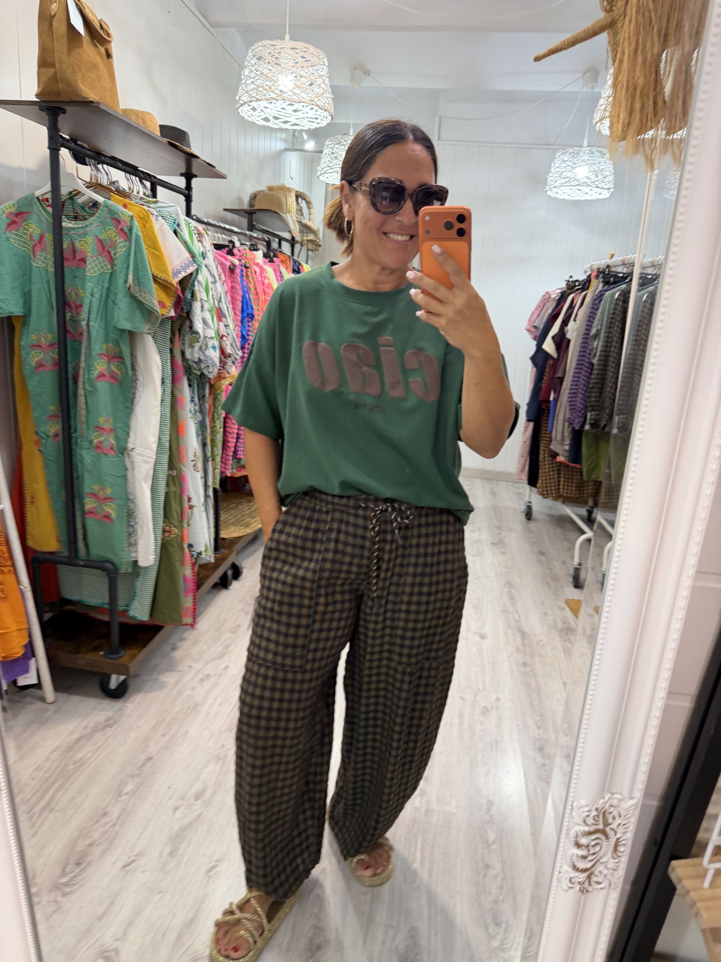 Sudadera Ciao Bella manga corta verde