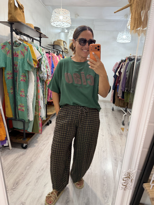 Sudadera Ciao Bella manga corta verde