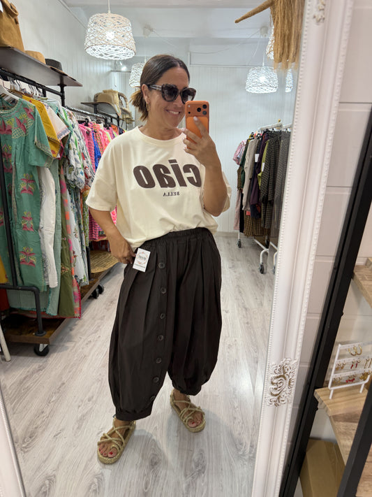 Sudadera Ciao Bella manga corta marfil