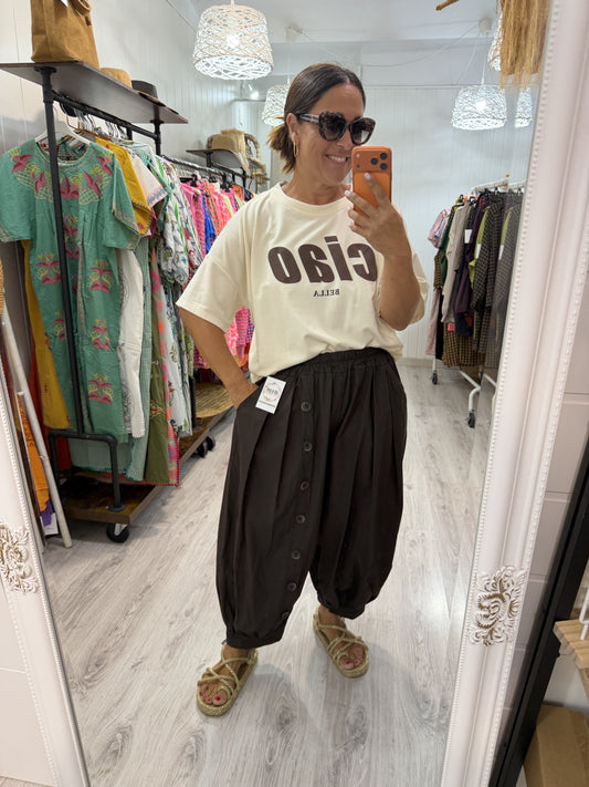 Sudadera Ciao Bella manga corta marfil