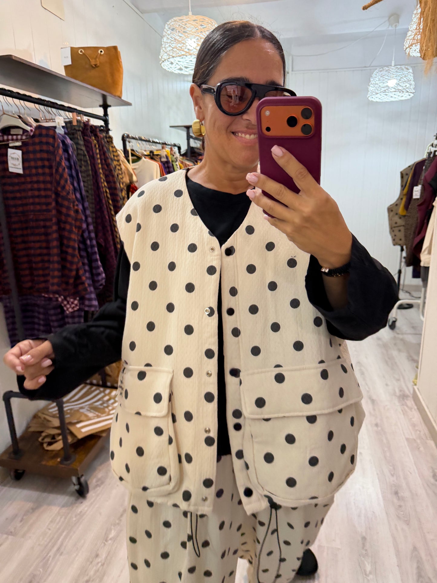Chaleco Sakita oversize beige
