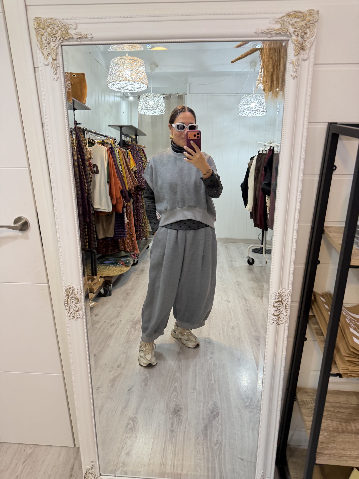 Conjunto Mei oversize gris