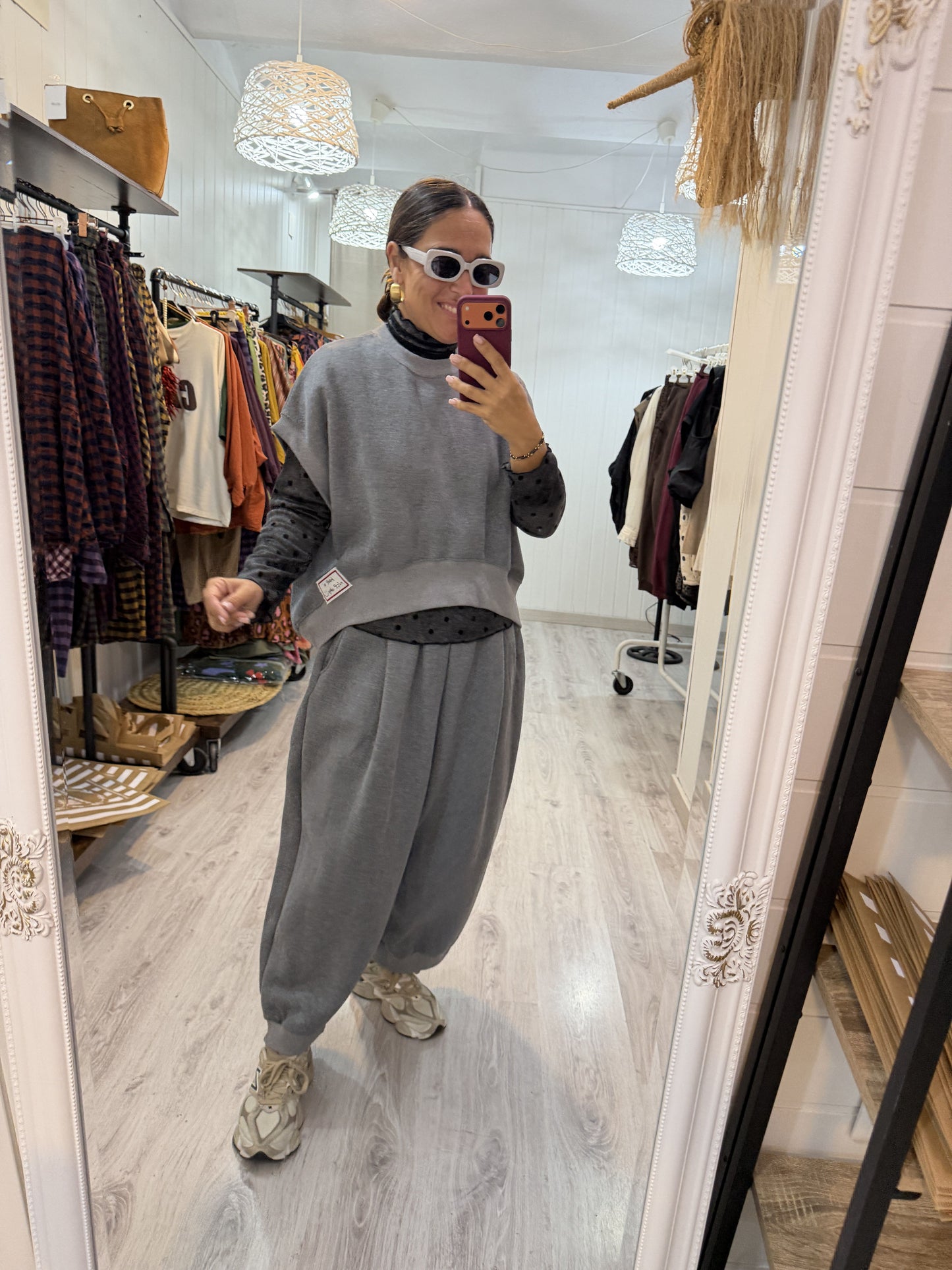 Conjunto Mei oversize gris