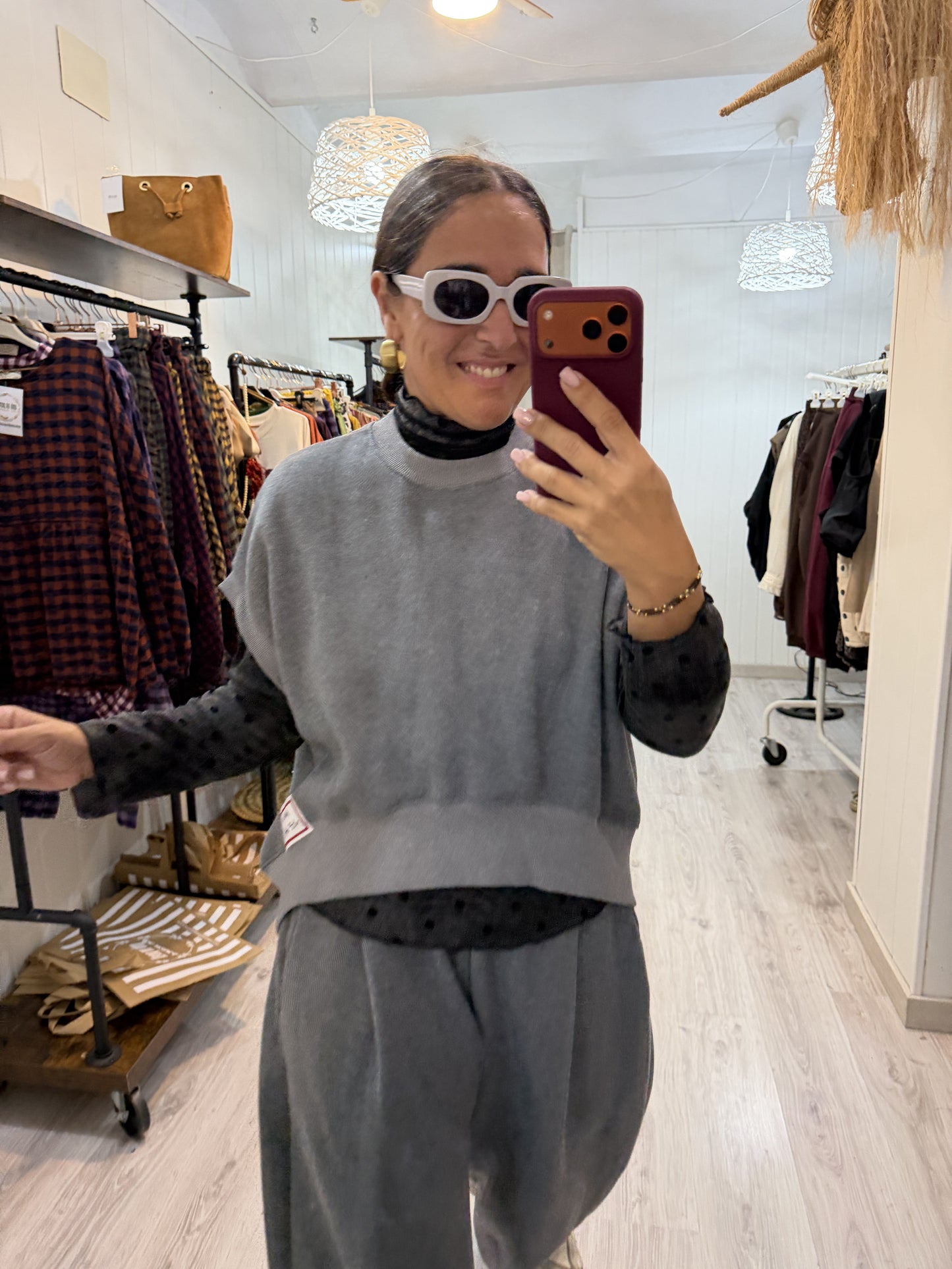 Conjunto Mei oversize gris