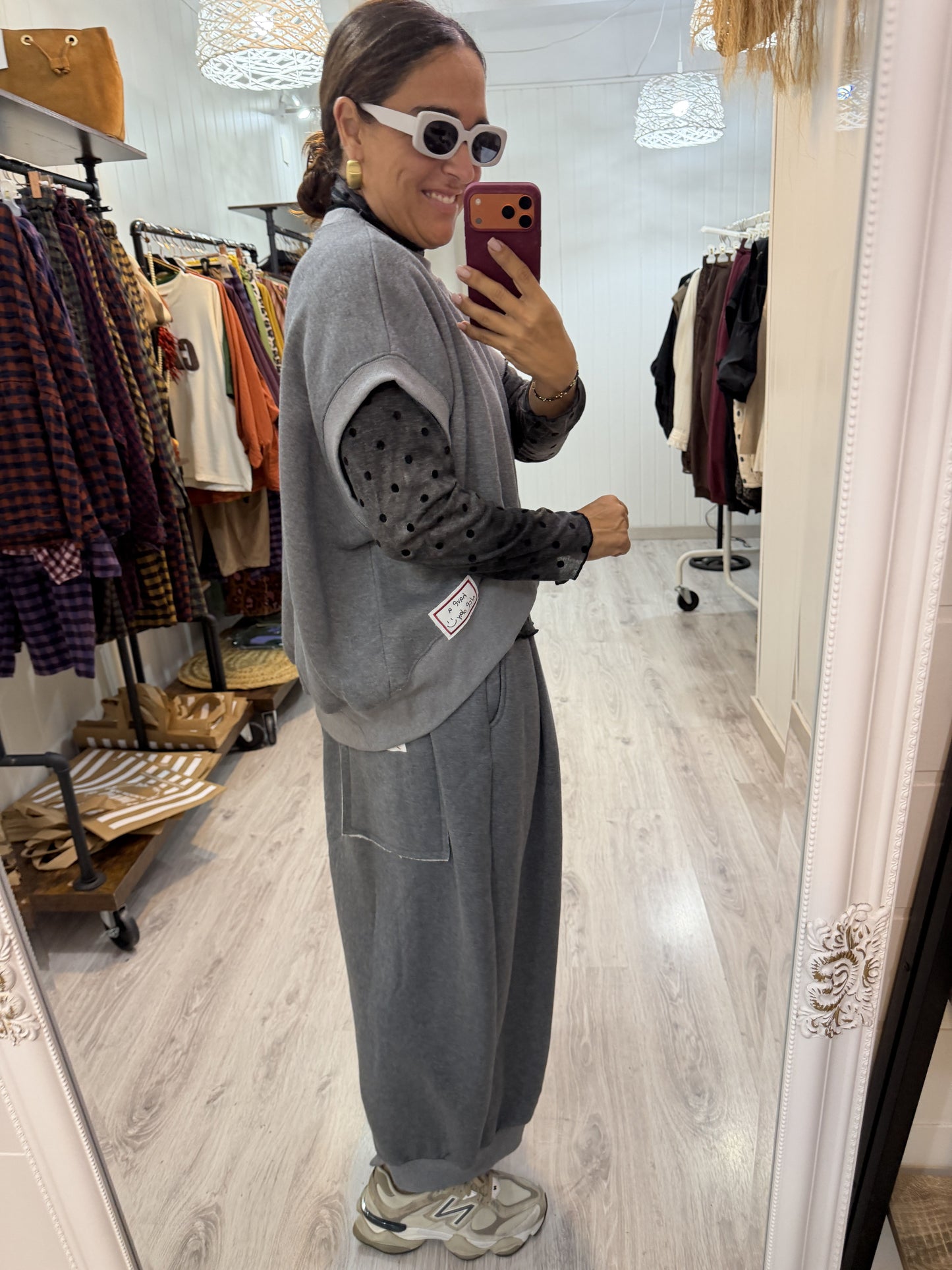 Conjunto Mei oversize gris