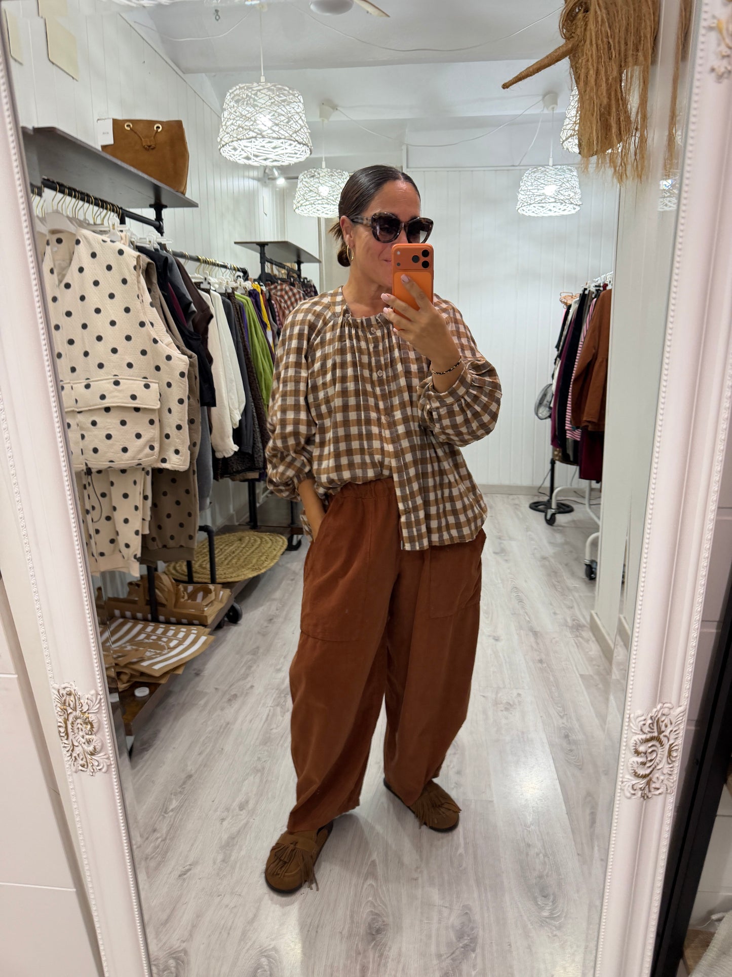 Pantalón Ane micropana teja