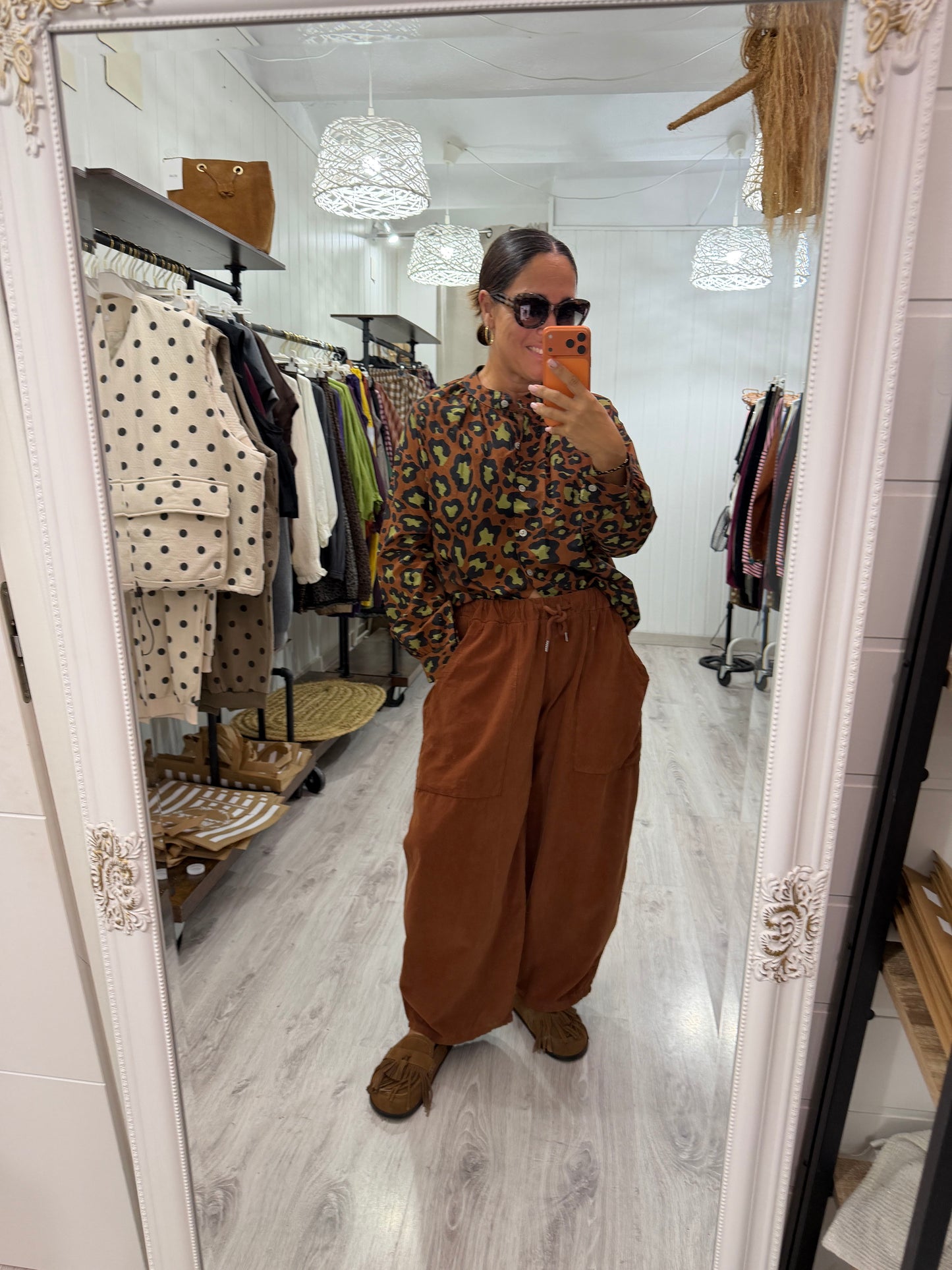Pantalón Ane micropana teja