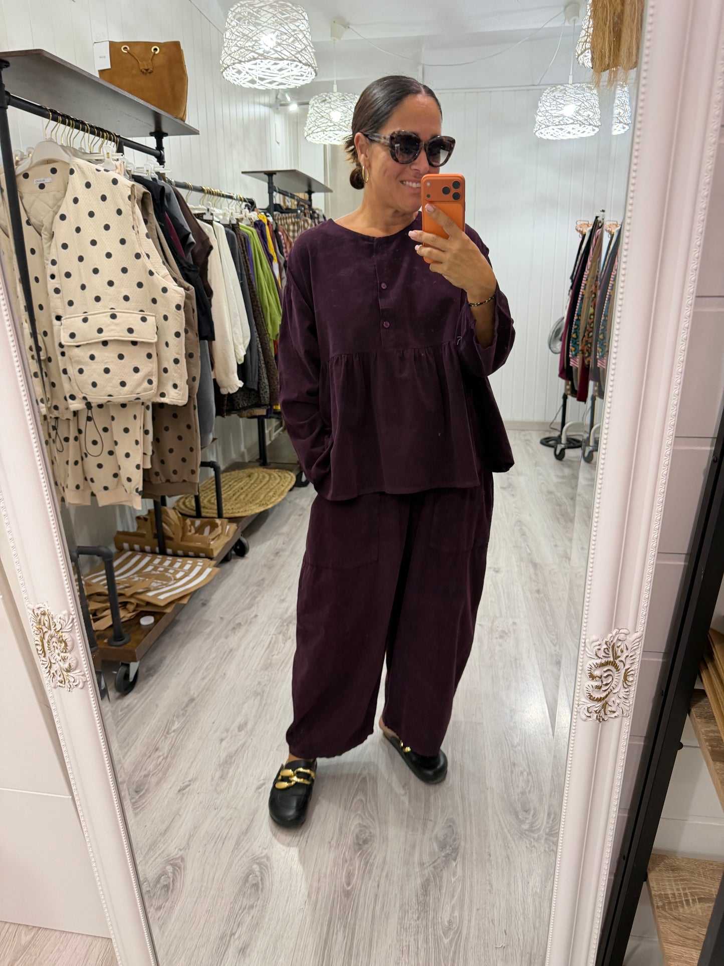 Pantalón Ane micropana berenjena