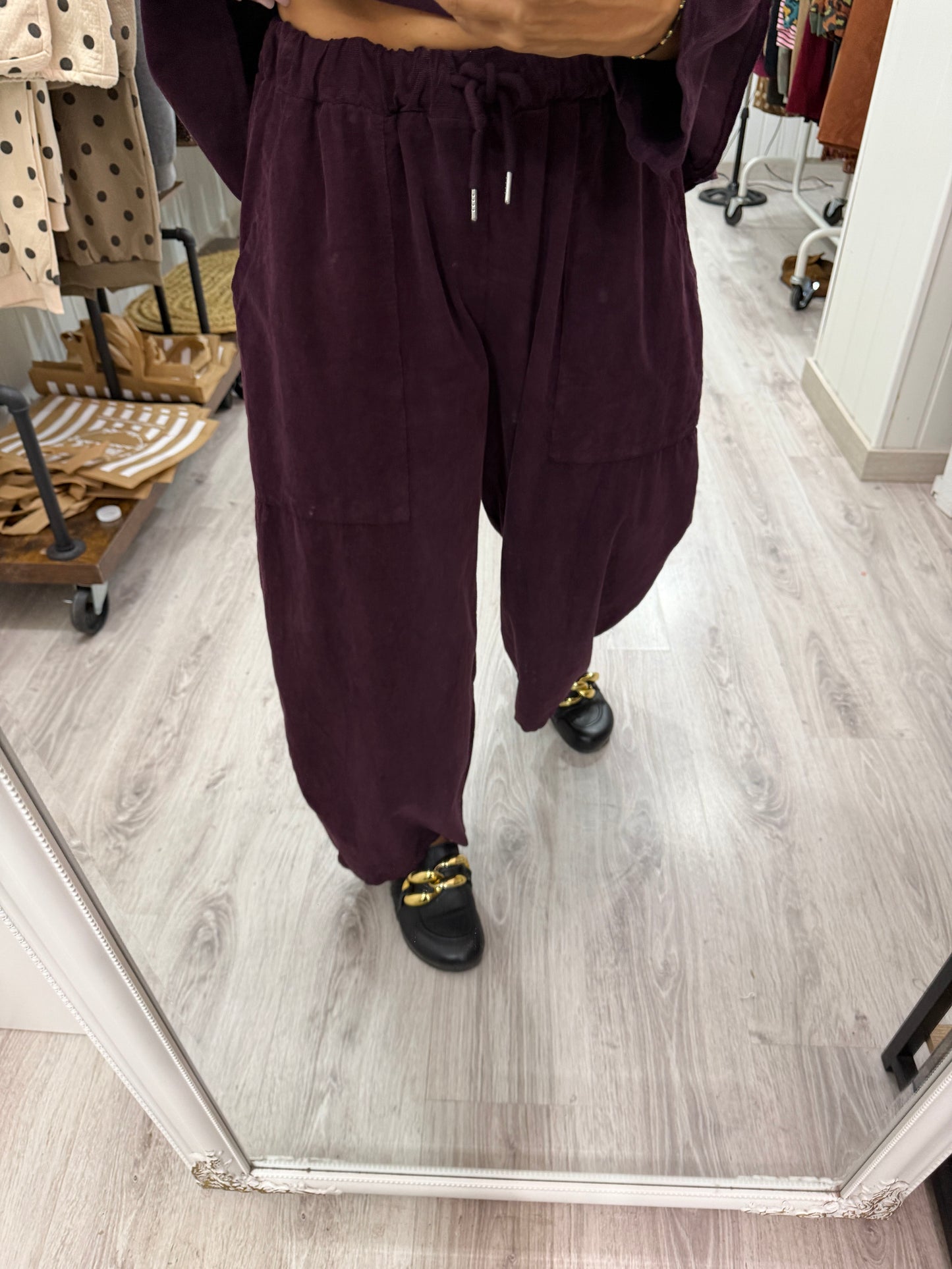 Pantalón Ane micropana berenjena