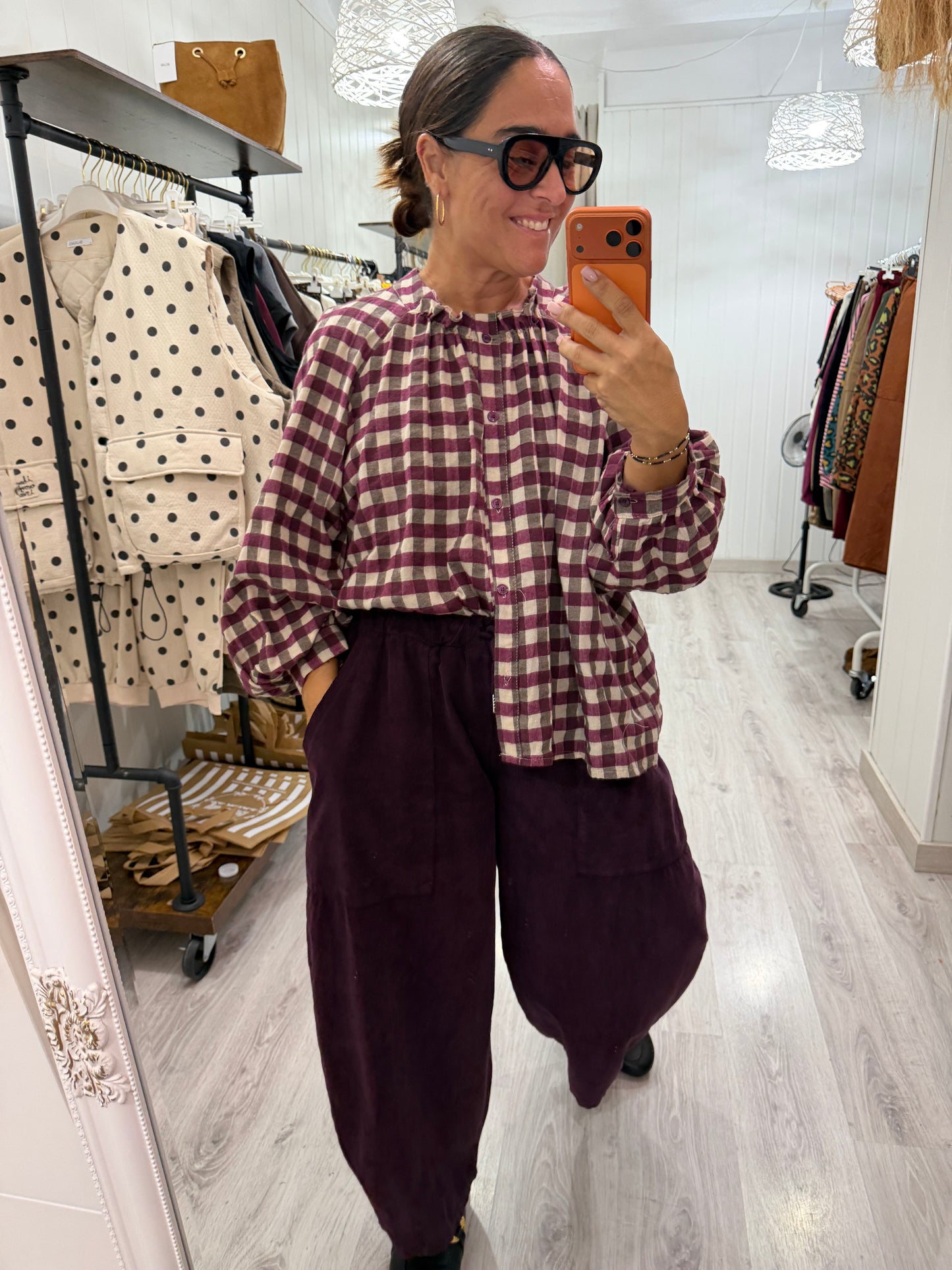 Pantalón Ane micropana berenjena