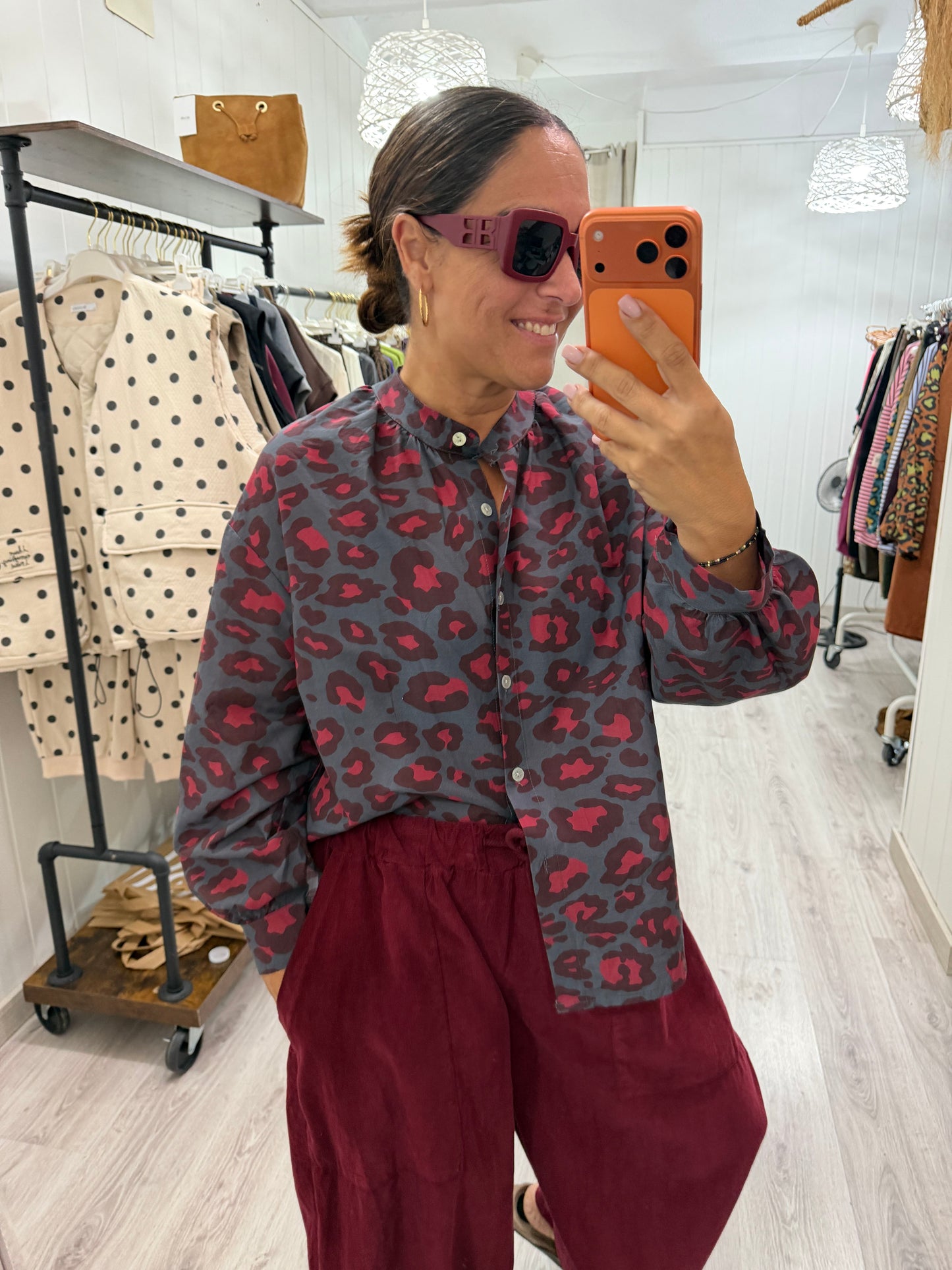 Pantalón Ane micropana burdeos