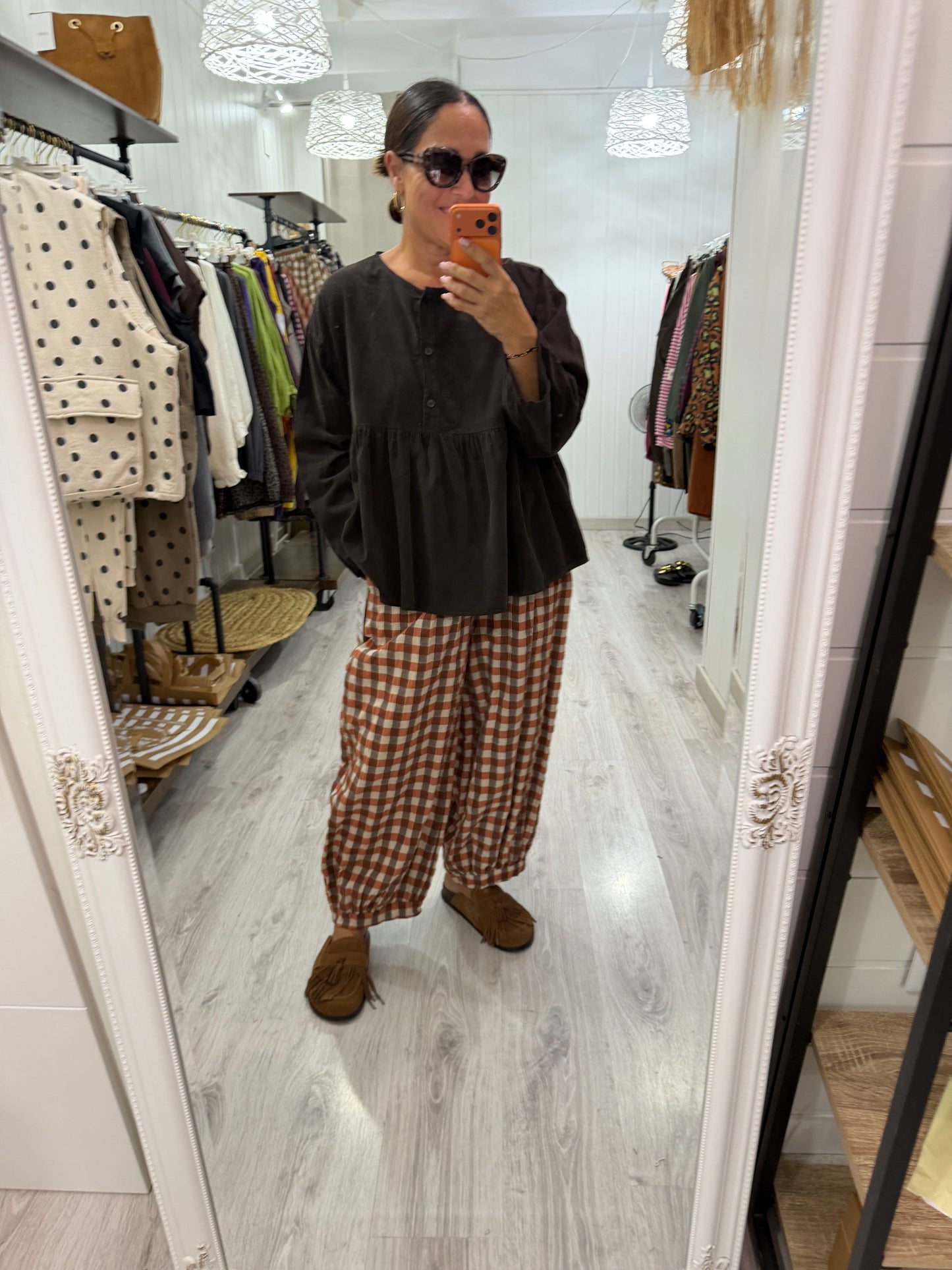 Blusa Ane micropana chocolate