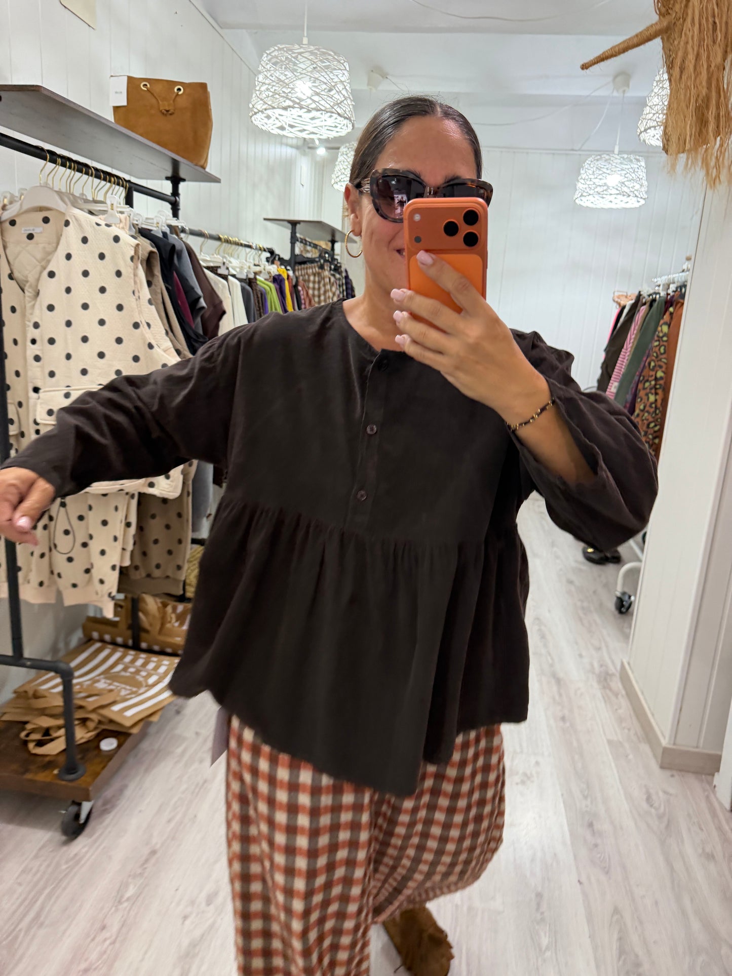 Blusa Ane micropana chocolate