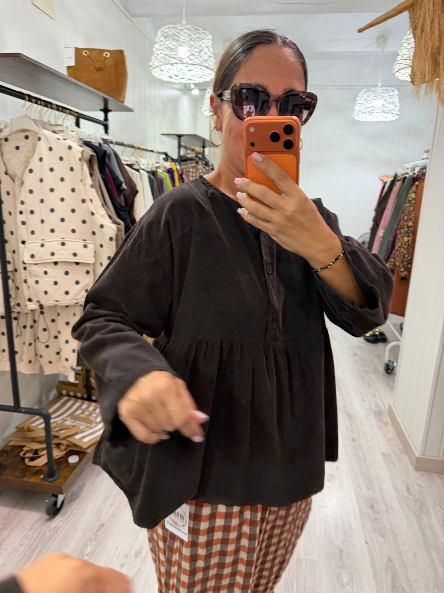 Blusa Ane micropana chocolate