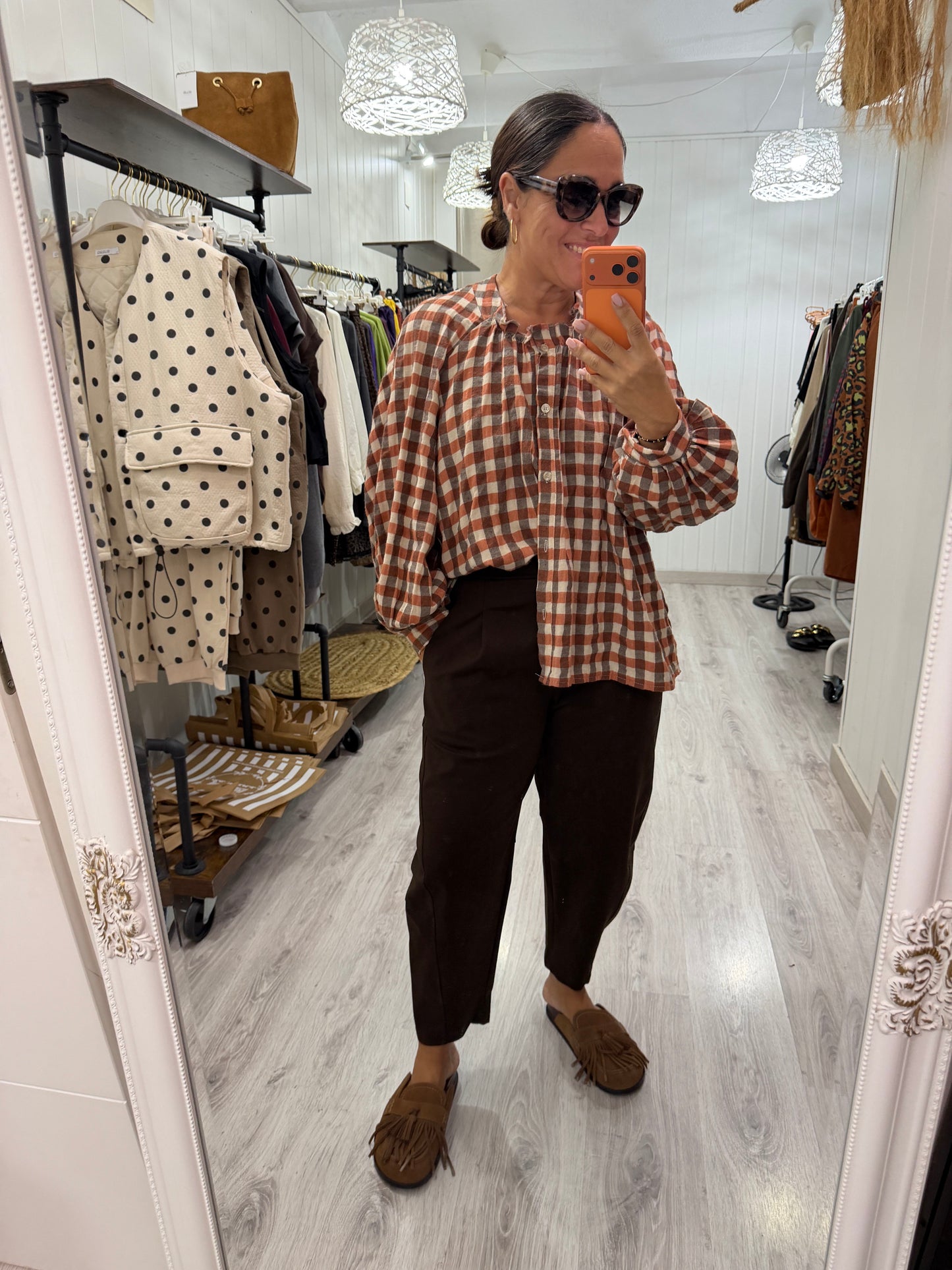 Pantalón Nagore punto milano chocolate