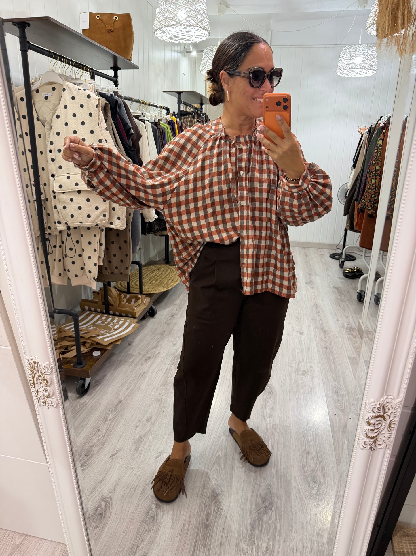 Pantalón Nagore punto milano chocolate