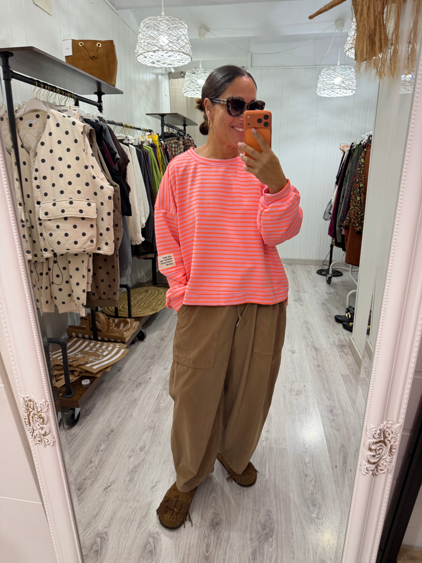 Sudadera Milrayas oversize rosa y coral fluor