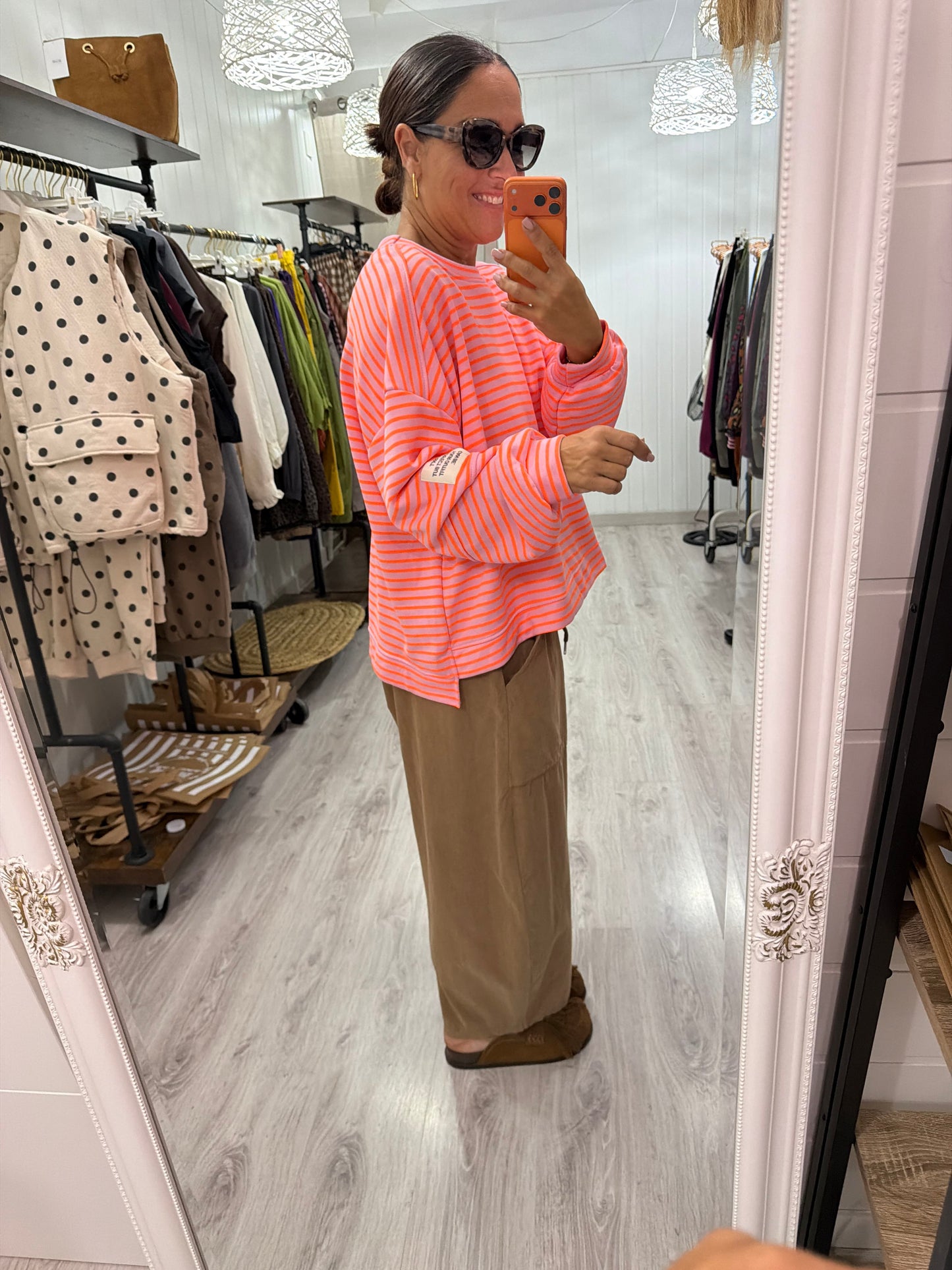 Sudadera Milrayas oversize rosa y coral fluor
