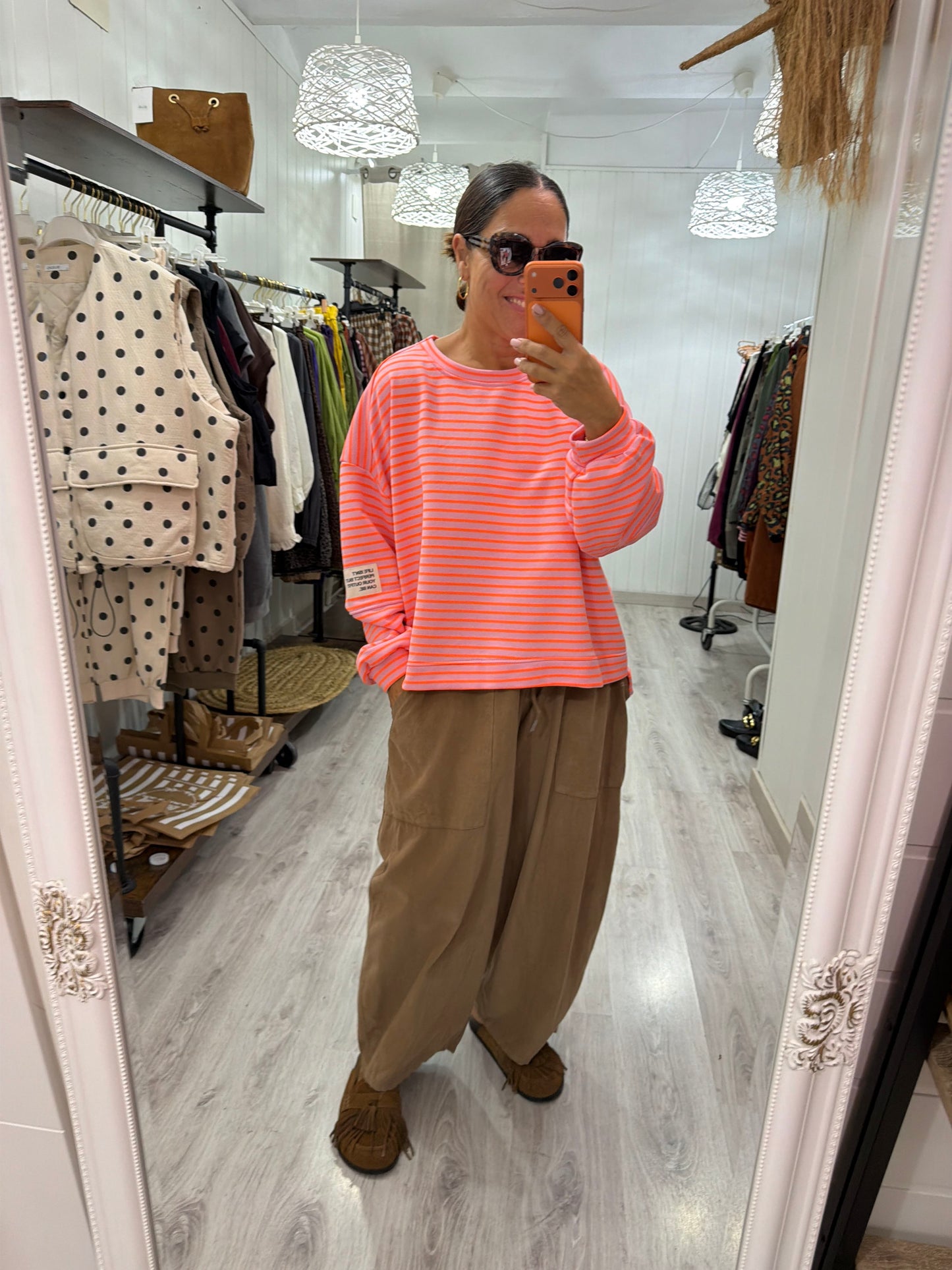 Sudadera Milrayas oversize rosa y coral fluor